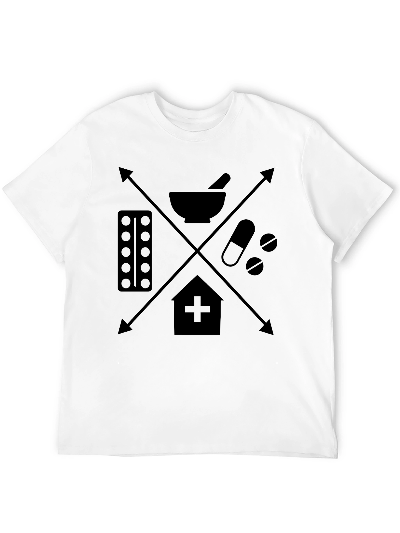 Pharmacy Symbol Graphic Tee - Medical Theme
