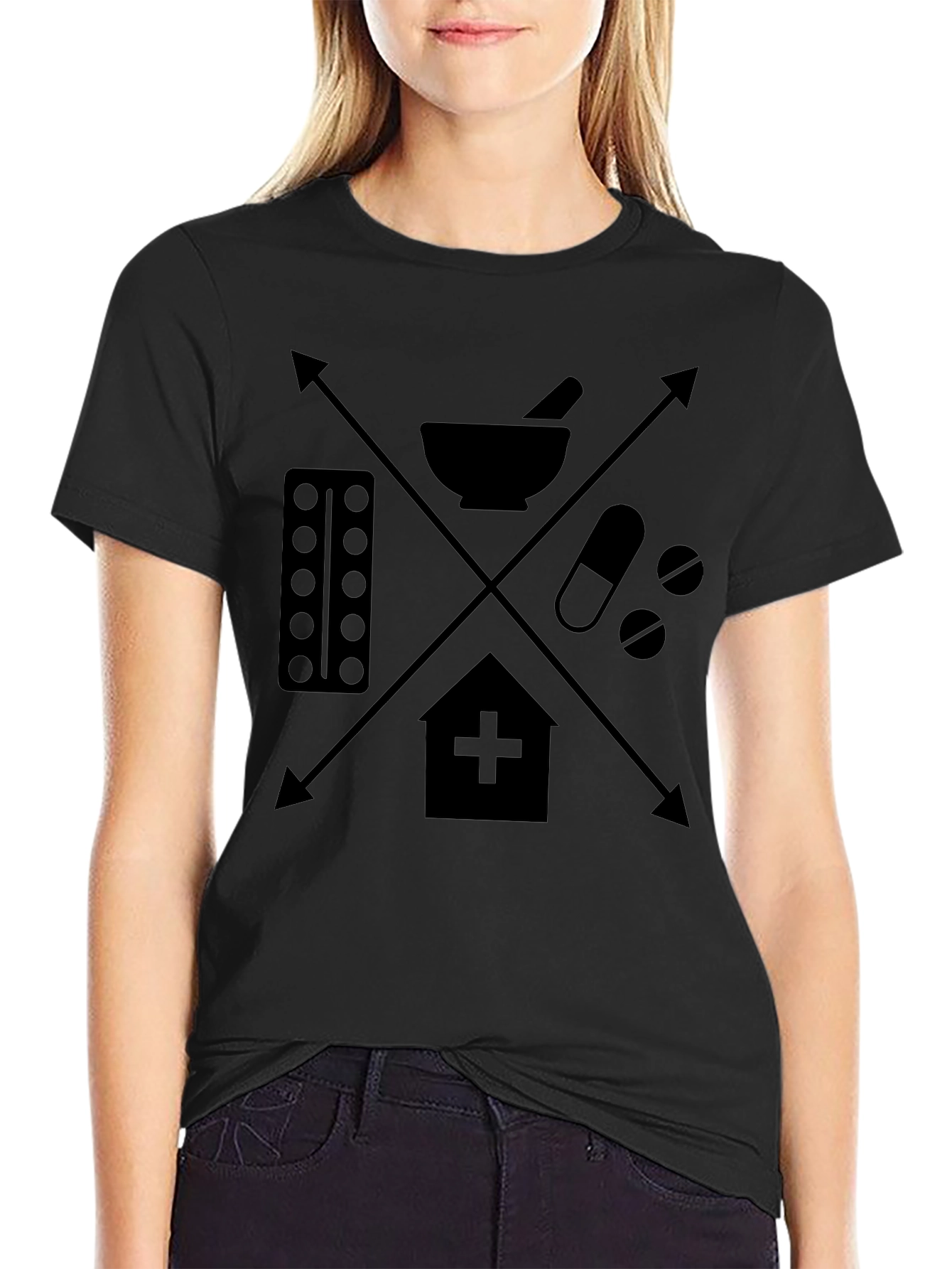 Pharmacy Symbol Graphic Tee - Medical Theme