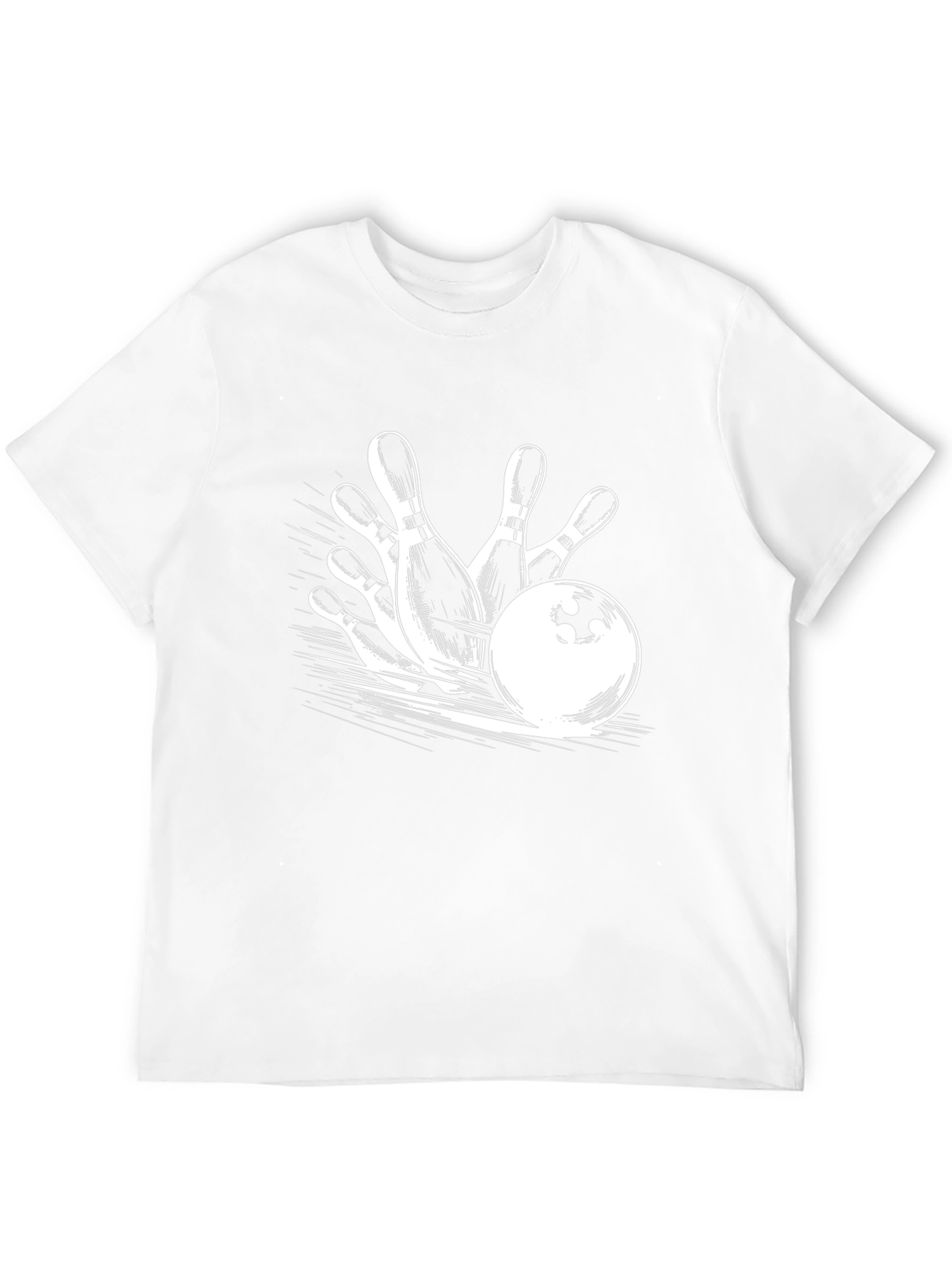 Bowling Strike Graphic Tee - Black Cotton T-Shirt
