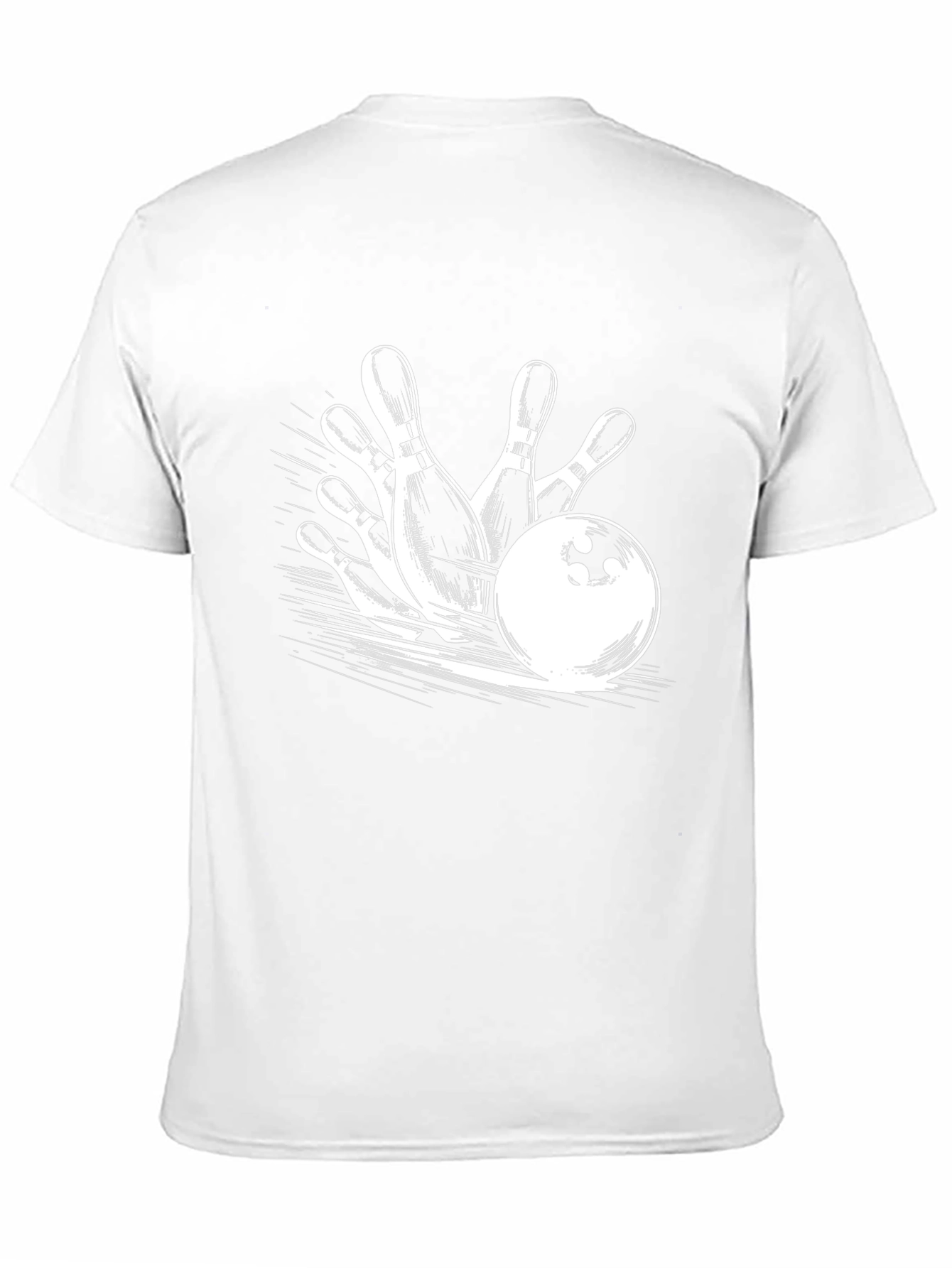 Bowling Strike Graphic Tee - Black Cotton T-Shirt