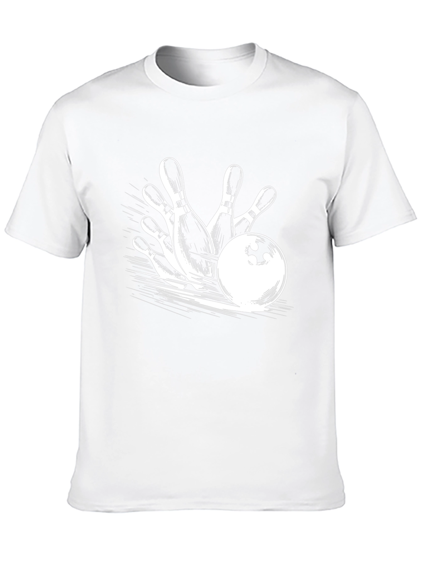 Bowling Strike Graphic Tee - Black Cotton T-Shirt