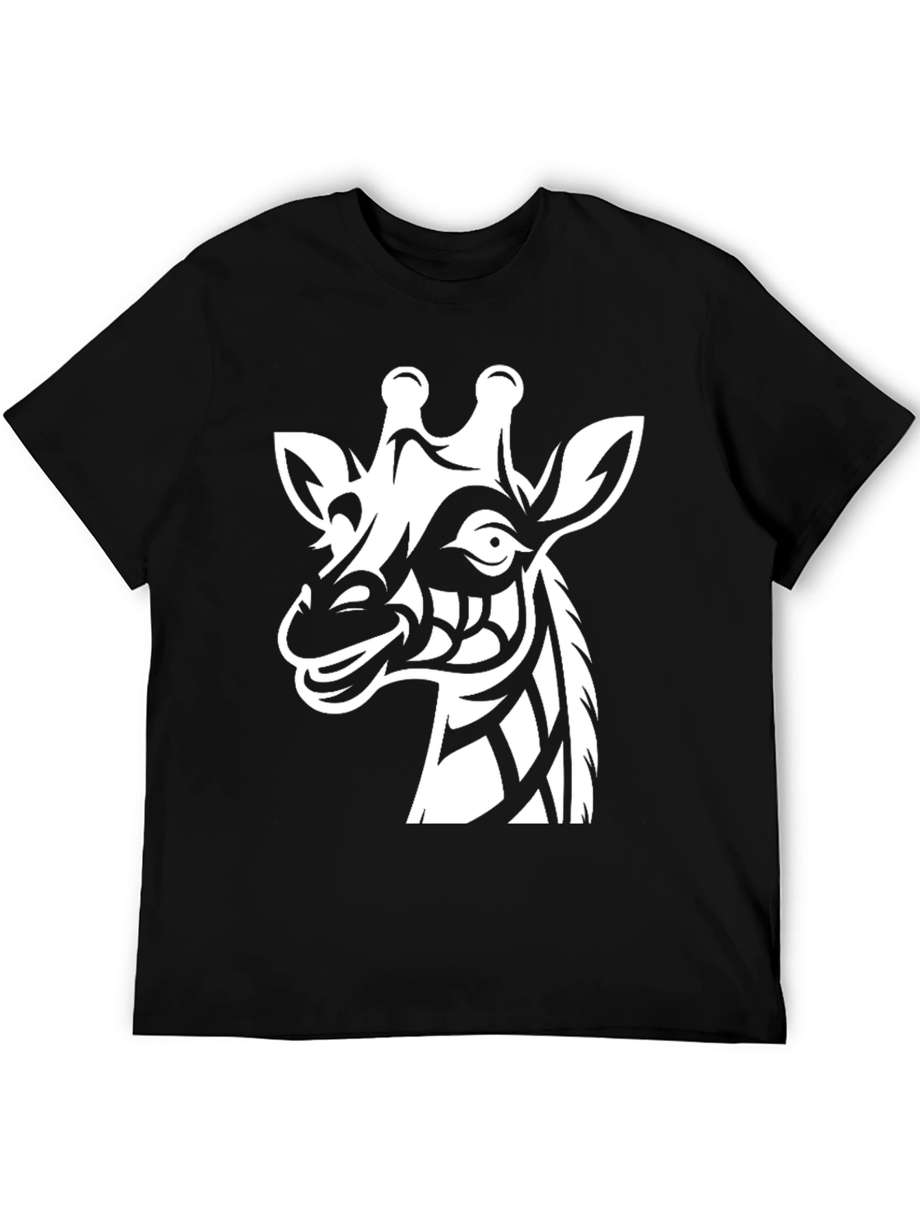 Giraffe Tribal Graphic Tee - Mens Black Shirt