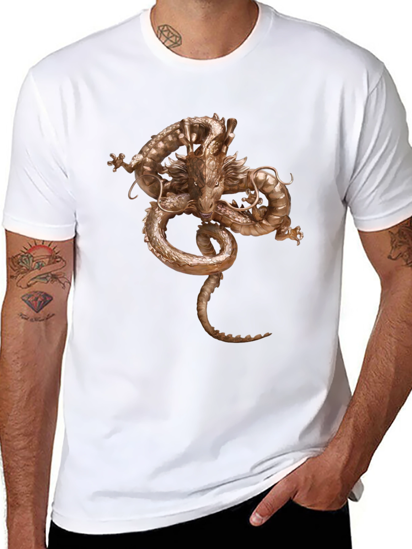 Dragon Graphic Tee - Black Casual Wear