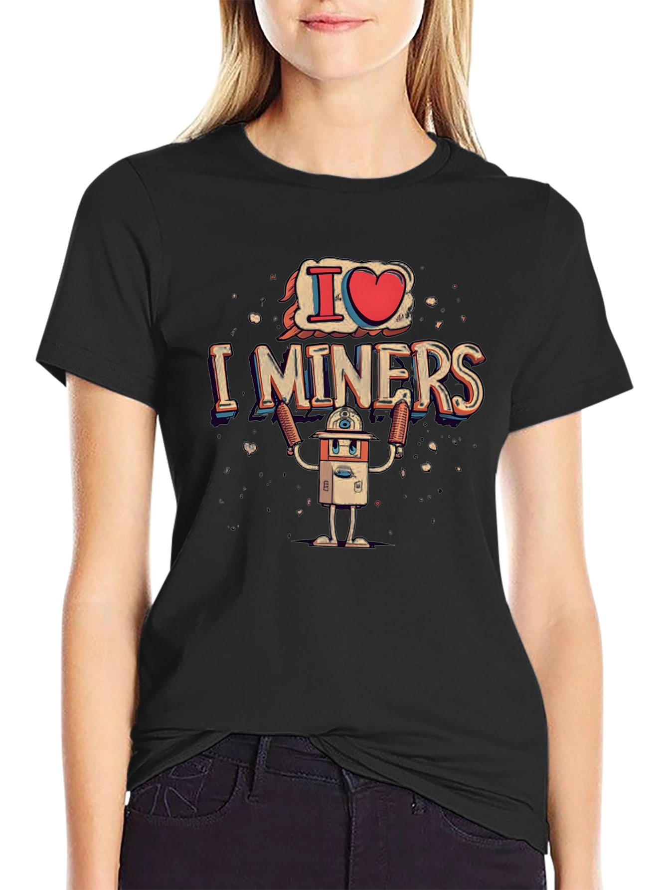 I Heart Miners Graphic Tee - Black Cotton T-Shirt