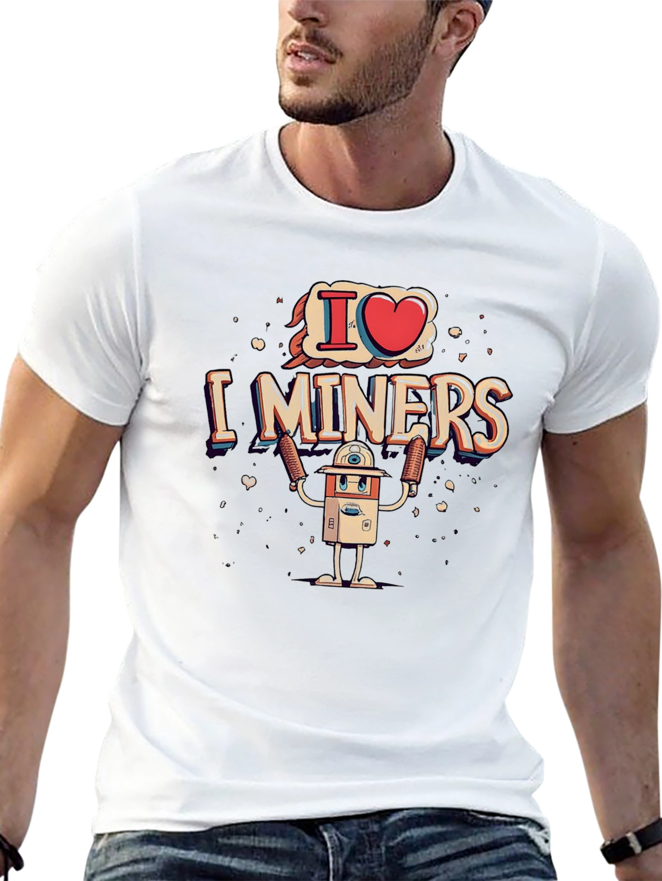 I Heart Miners Graphic Tee - Black Cotton T-Shirt
