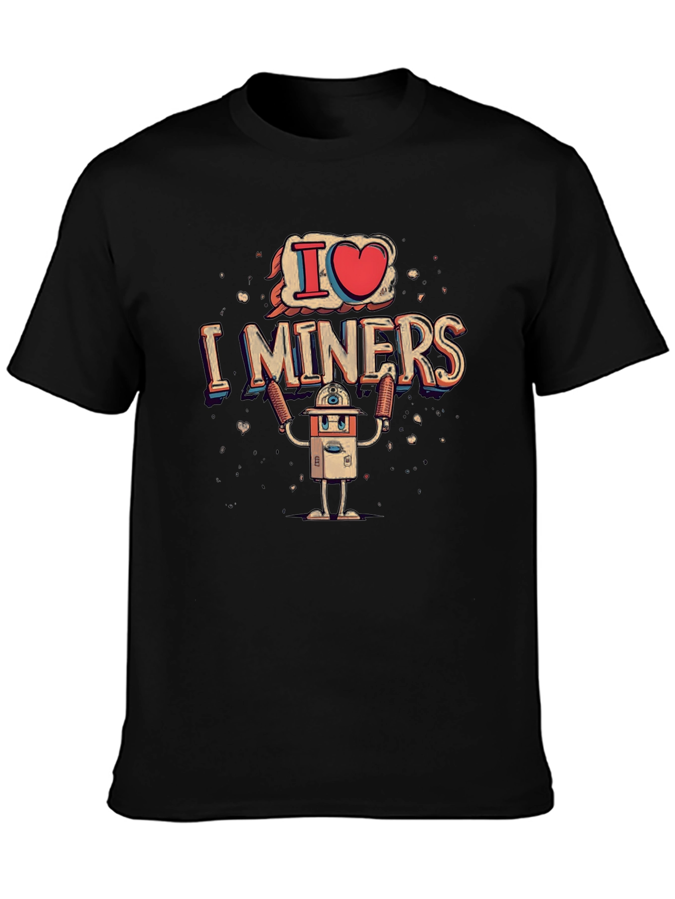 I Heart Miners Graphic Tee - Black Cotton T-Shirt