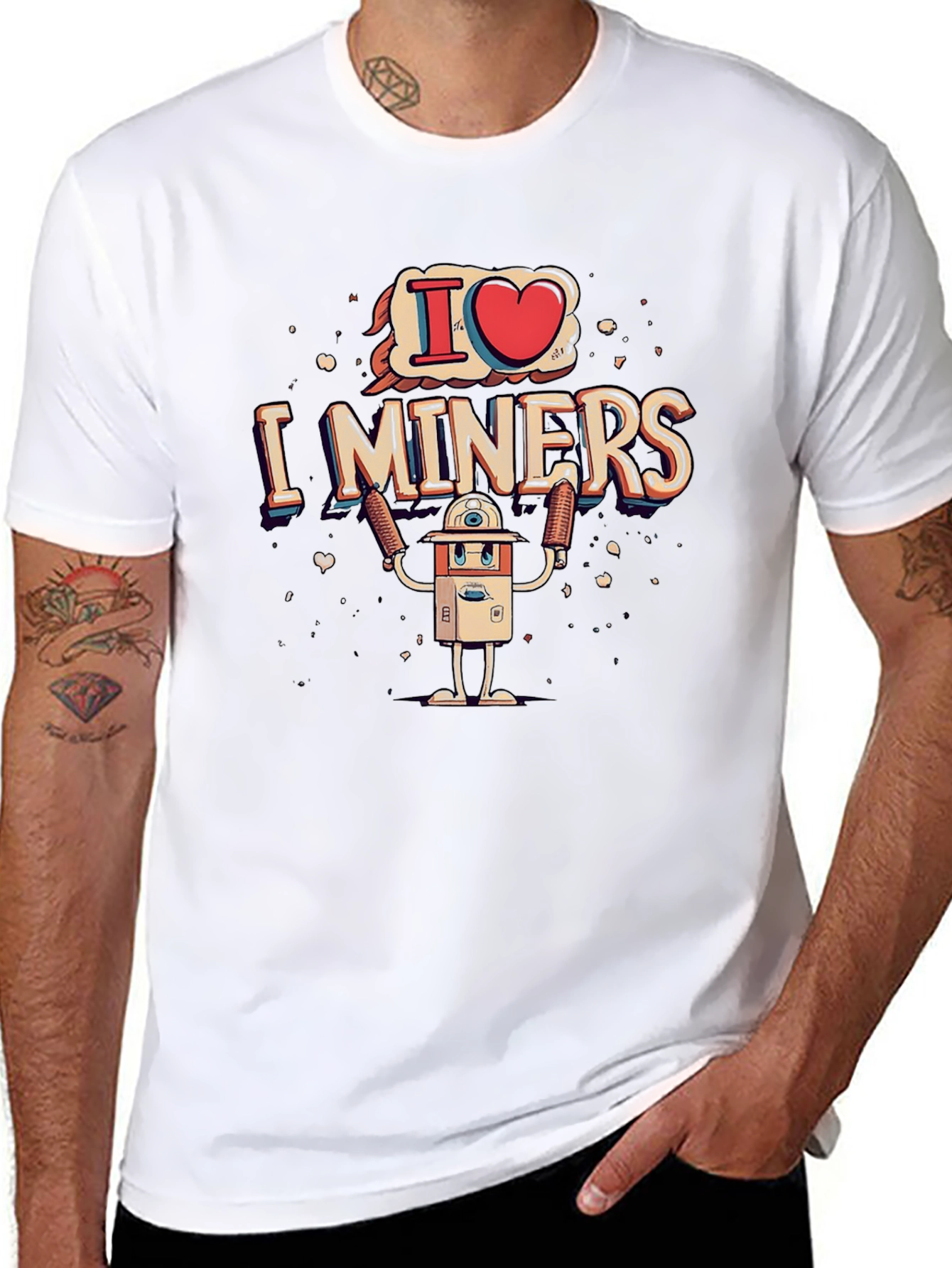I Heart Miners Graphic Tee - Black Cotton T-Shirt