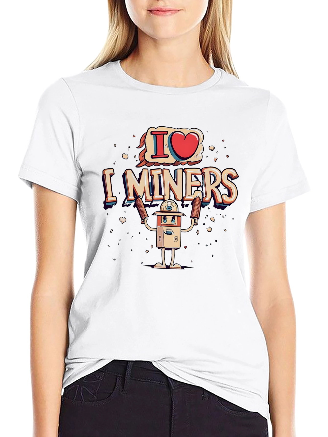 I Heart Miners Graphic Tee - Black Cotton T-Shirt