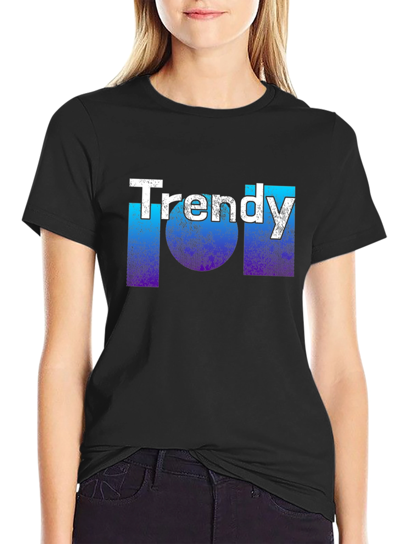Trendy Graphic T-Shirt - Black Cotton Tee