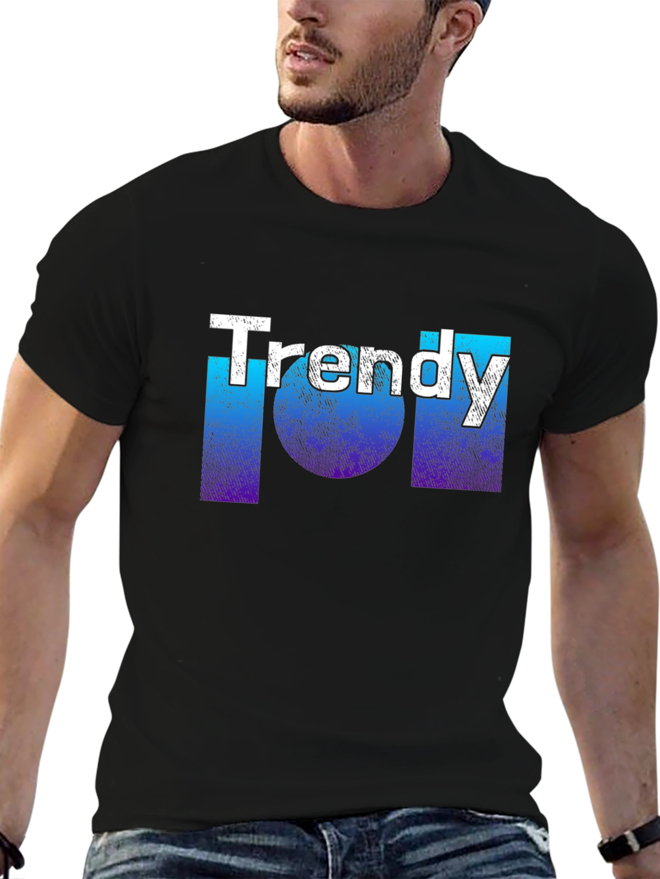 Trendy Graphic T-Shirt - Black Cotton Tee