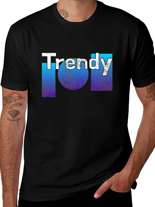 Trendy Graphic T-Shirt - Black Cotton Tee