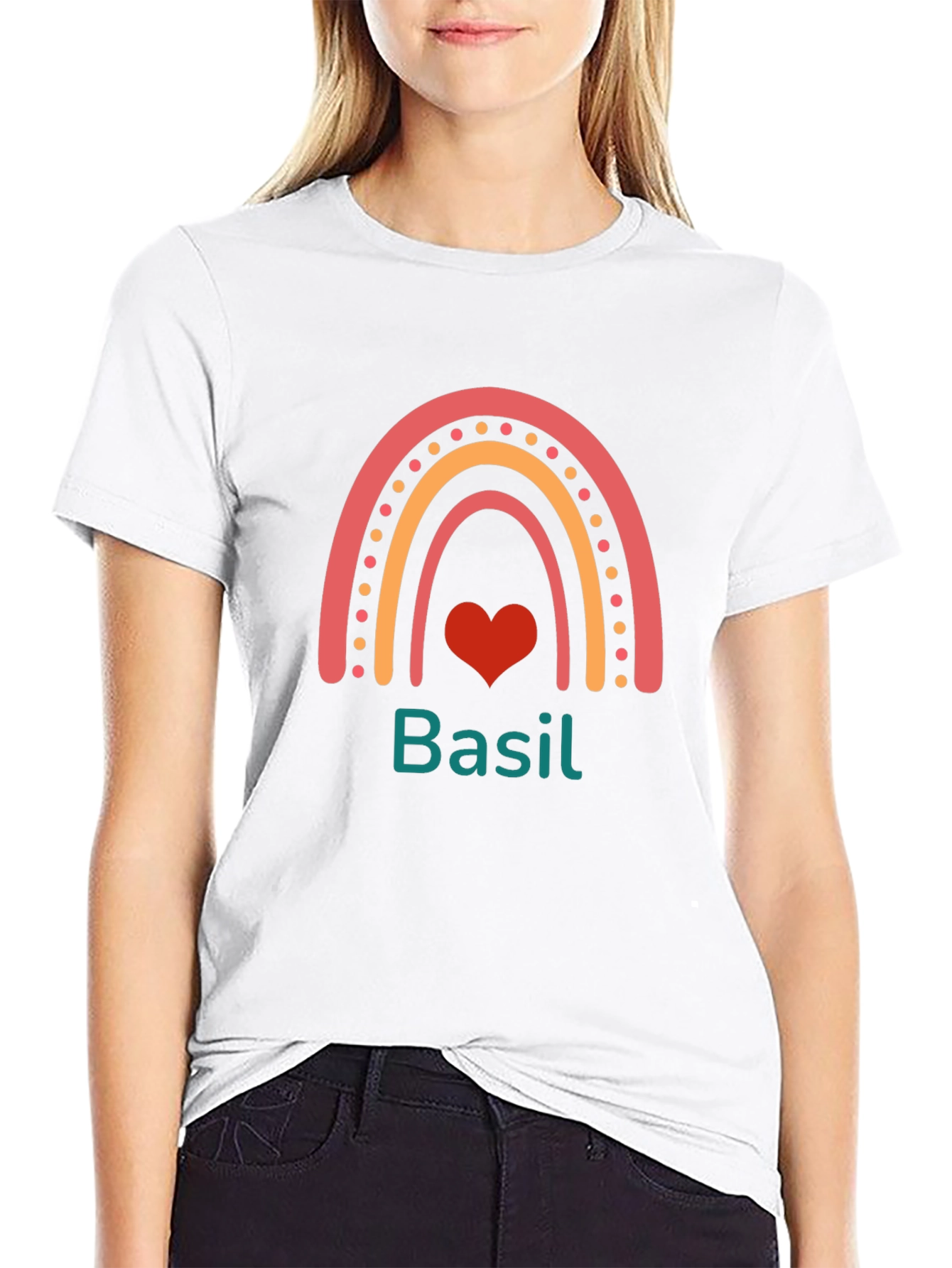 Basil Rainbow Heart T-Shirt
