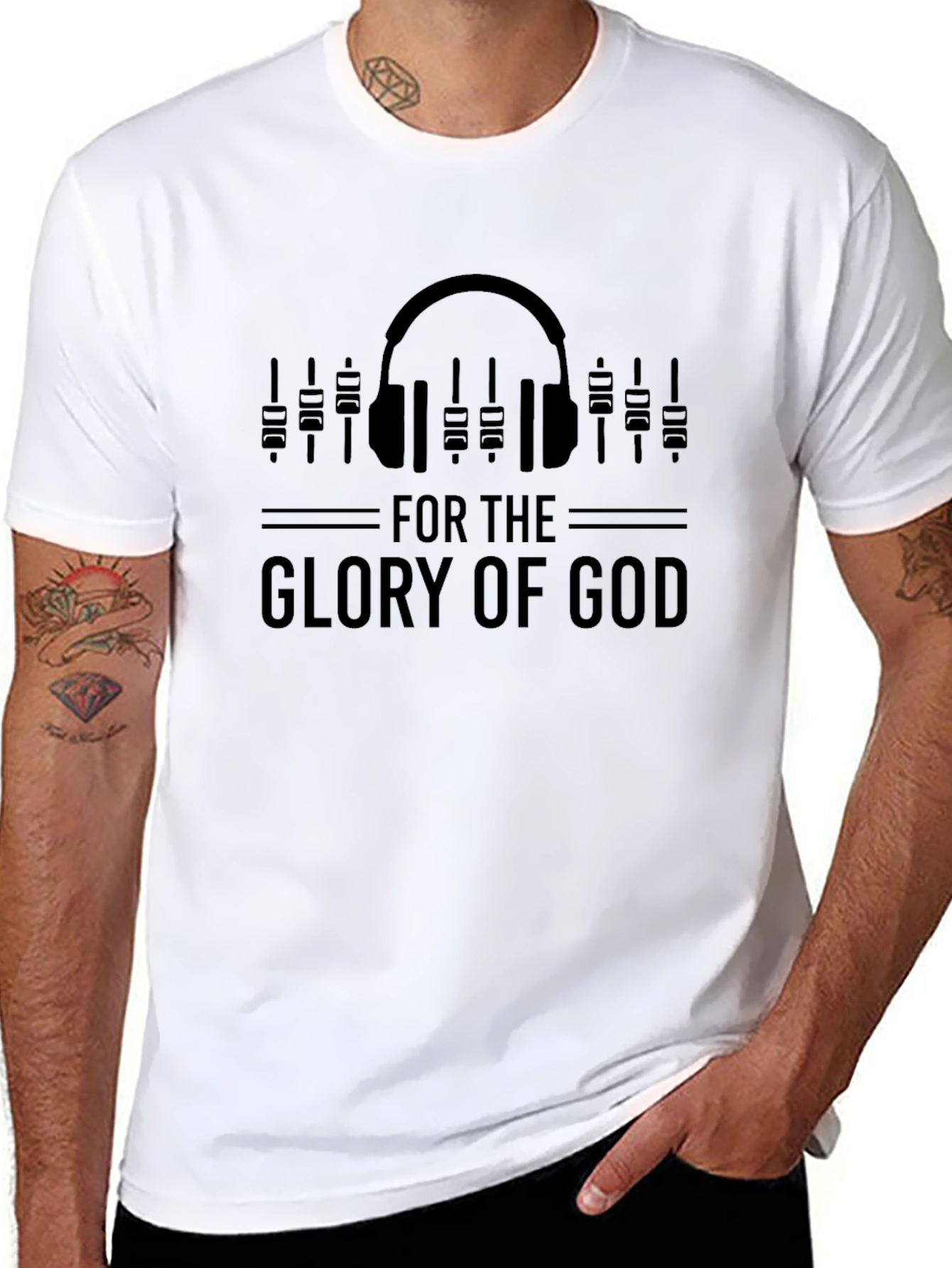 For The Glory of God Headphone T-Shirt