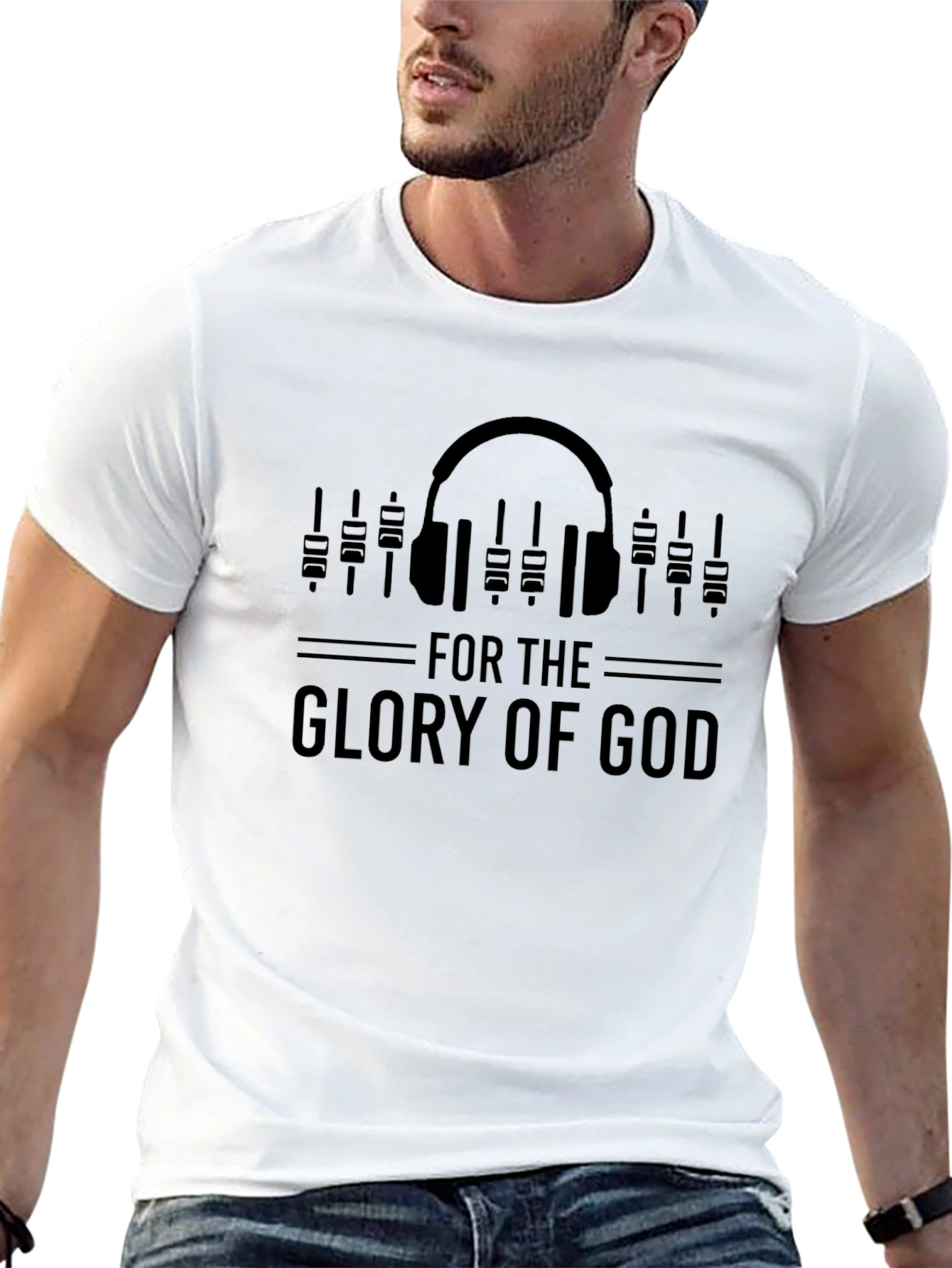 For The Glory of God Headphone T-Shirt