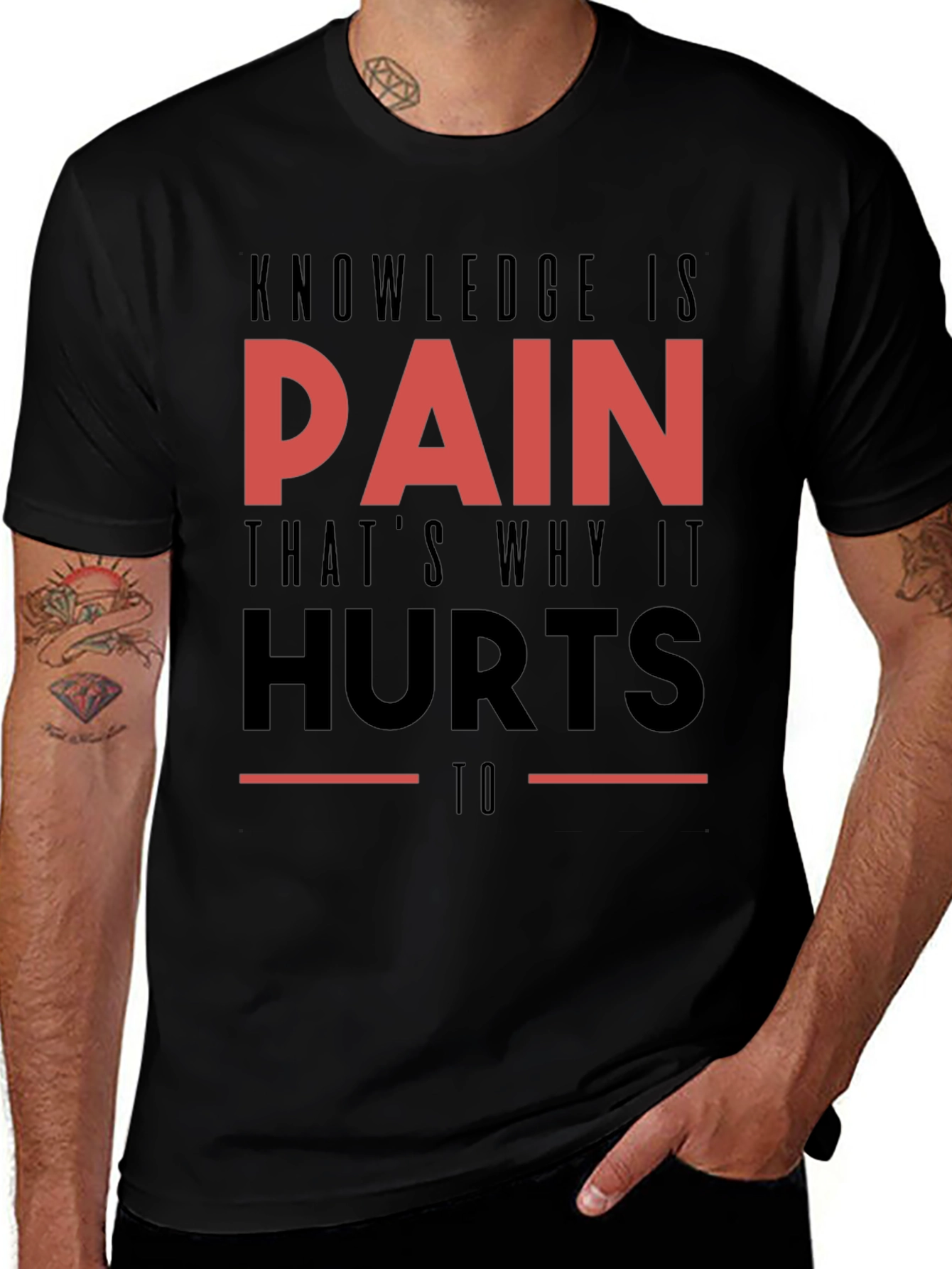 Knowledge is Pain T-Shirt - Black Graphic Tee