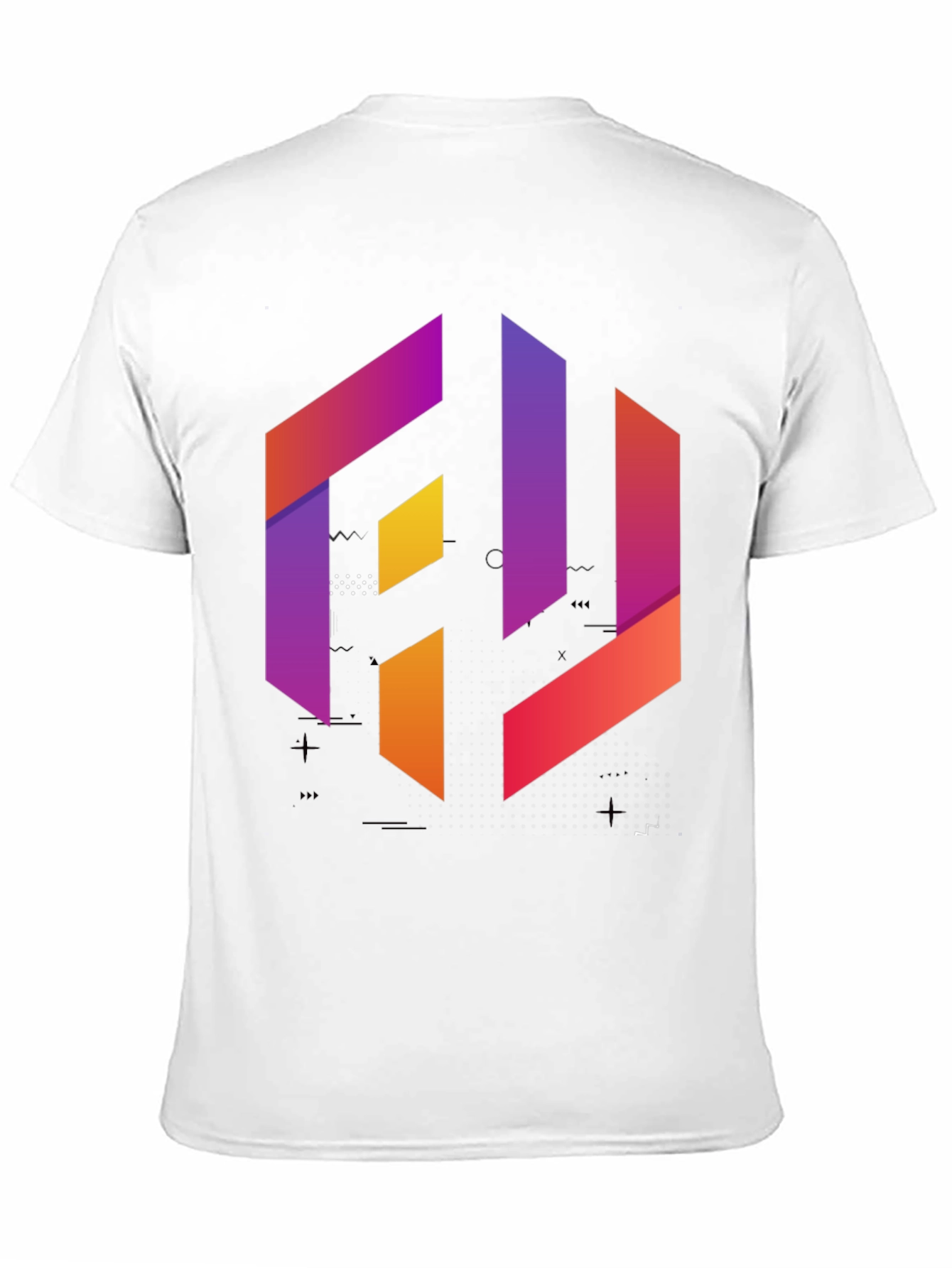 Geometric Gradient Graphic Tee - Modern Style