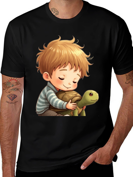 Boy and Turtle Graphic T-Shirt