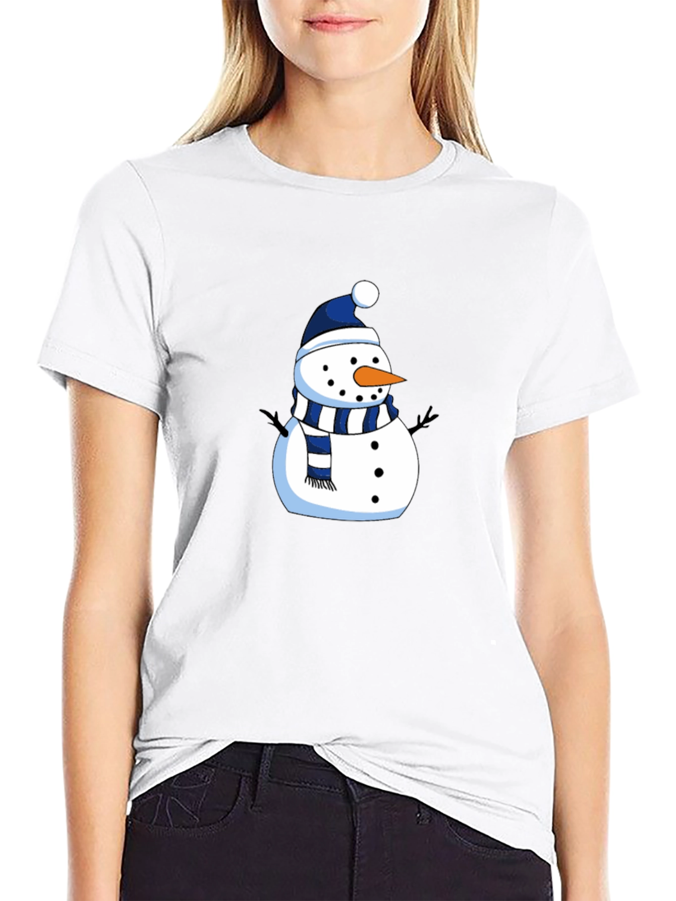 Festive Snowman Graphic Tee - Holiday Apparel