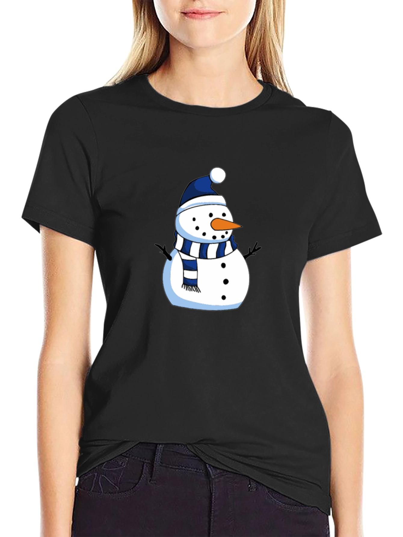 Festive Snowman Graphic Tee - Holiday Apparel