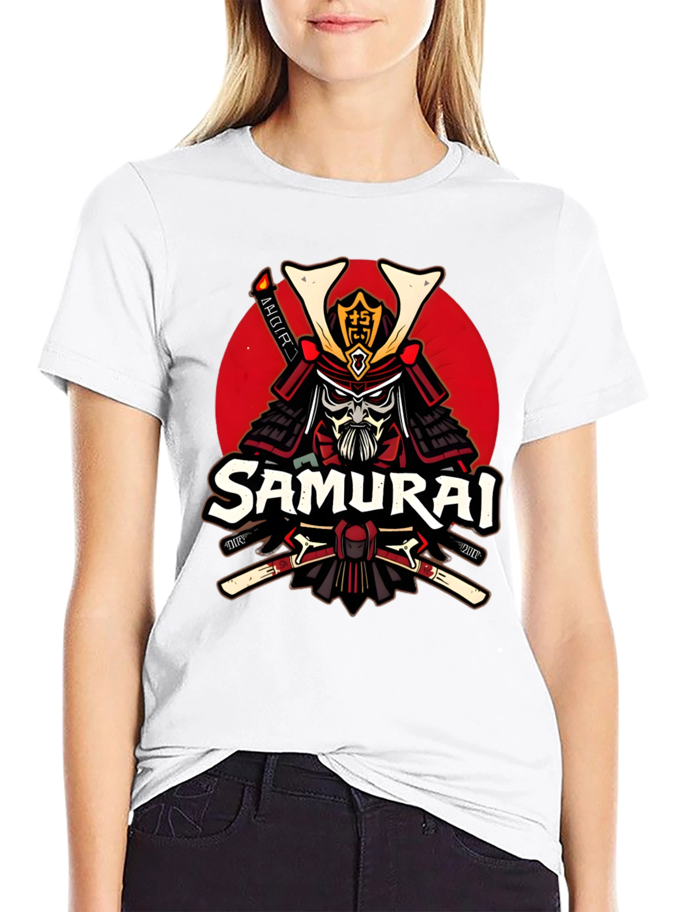 Samurai Warrior Graphic T-Shirt - Black