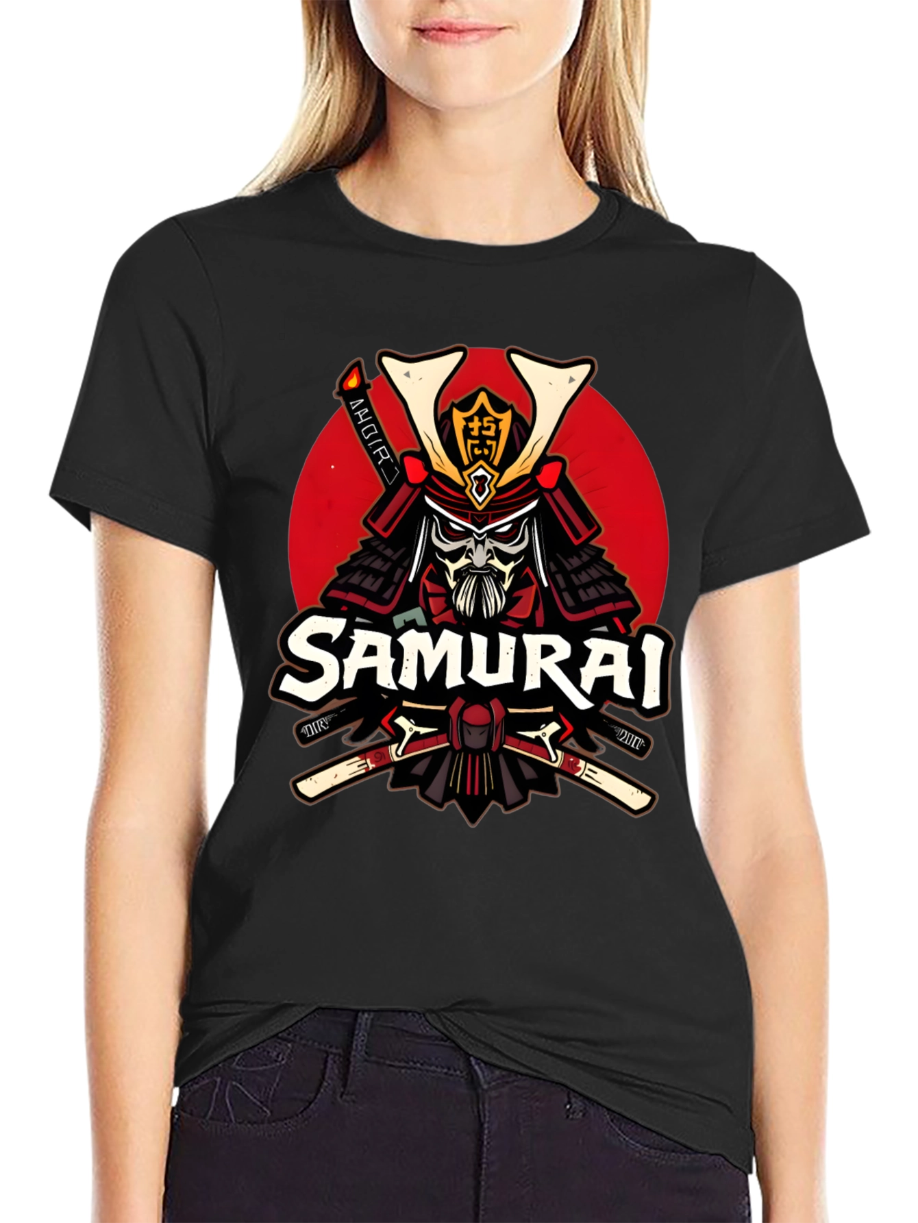 Samurai Warrior Graphic T-Shirt - Black