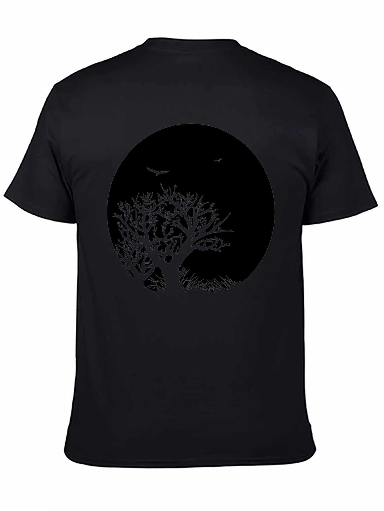 Tree Silhouette Black Graphic T-Shirt