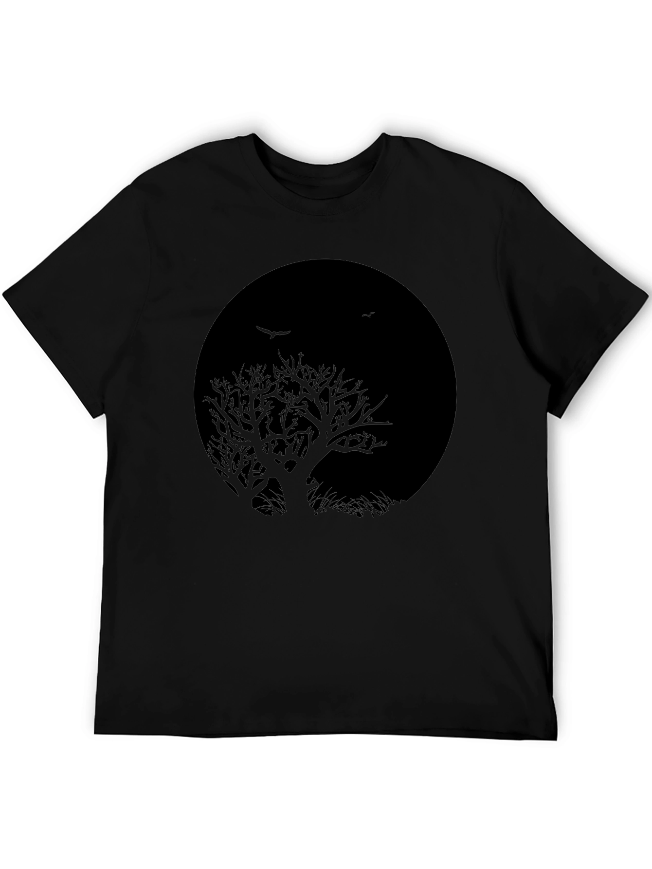 Tree Silhouette Black Graphic T-Shirt