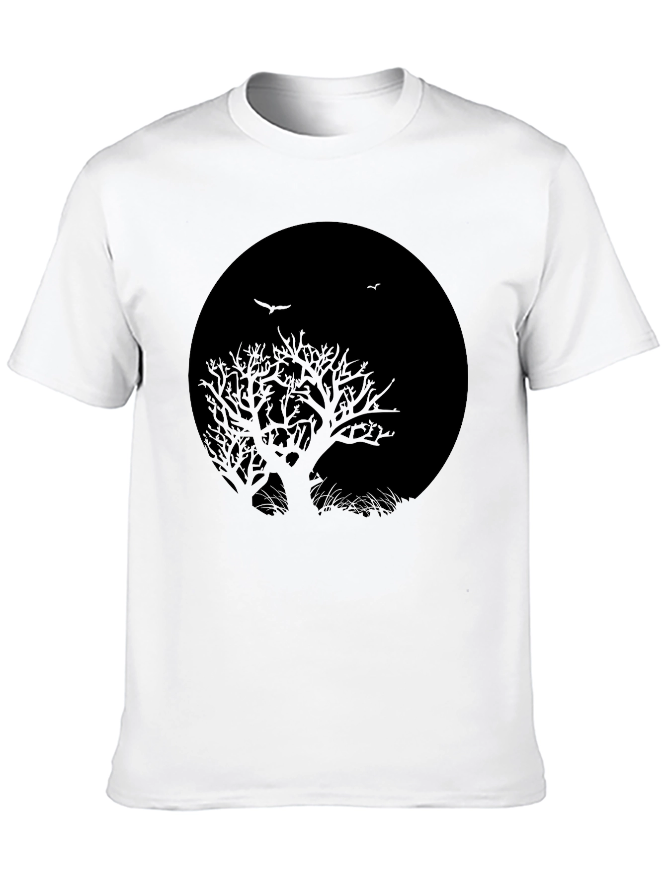 Tree Silhouette Black Graphic T-Shirt