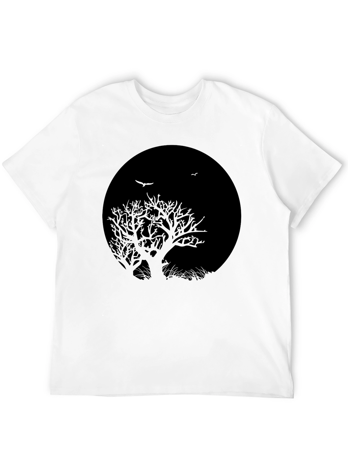 Tree Silhouette Black Graphic T-Shirt