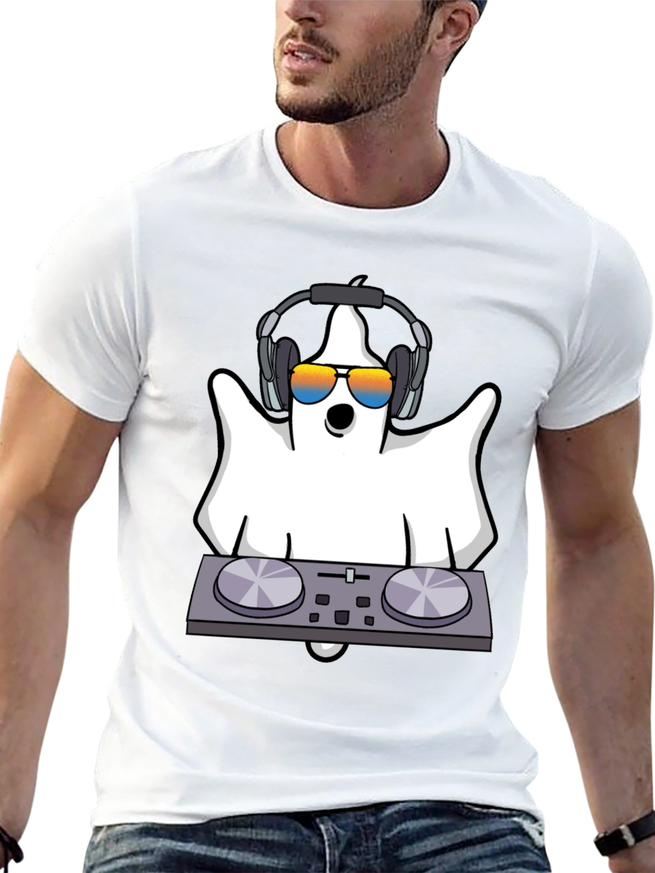 DJ Ghost Graphic Tee - Halloween Spooky Season