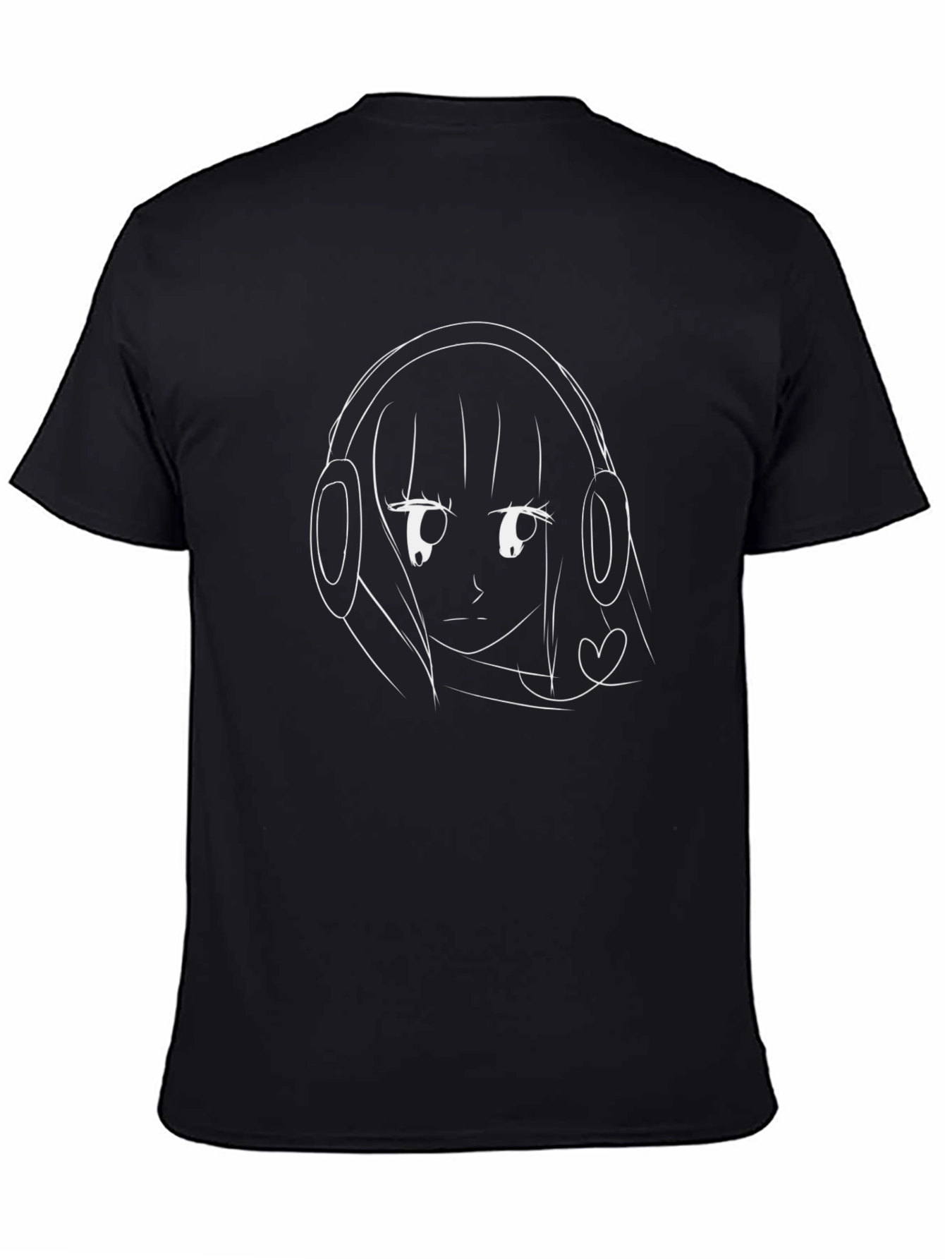 Anime Girl Graphic Tee - Stylish Black Cotton T-Shirt