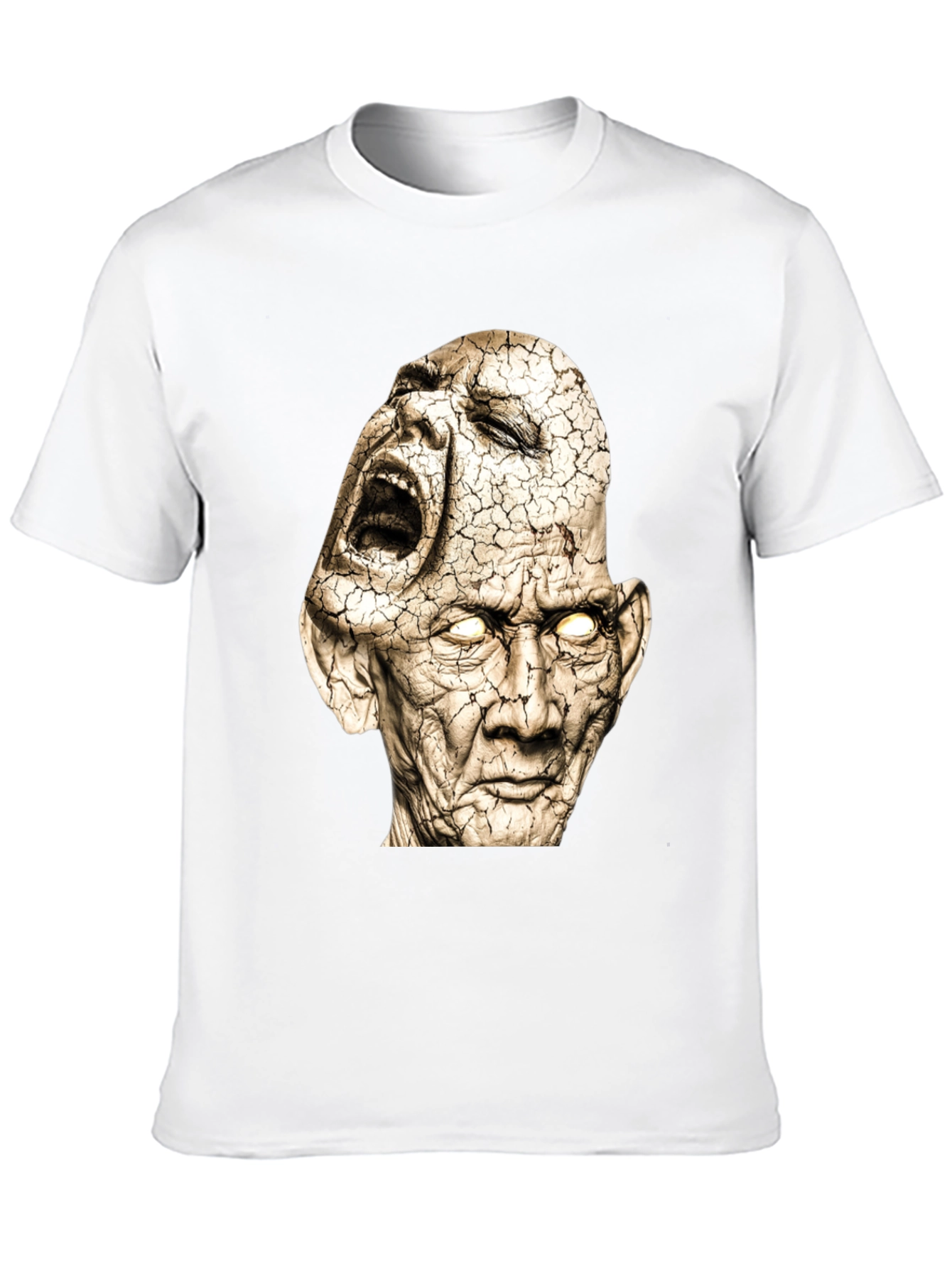 Distorted Faces Graphic Print Black T-Shirt