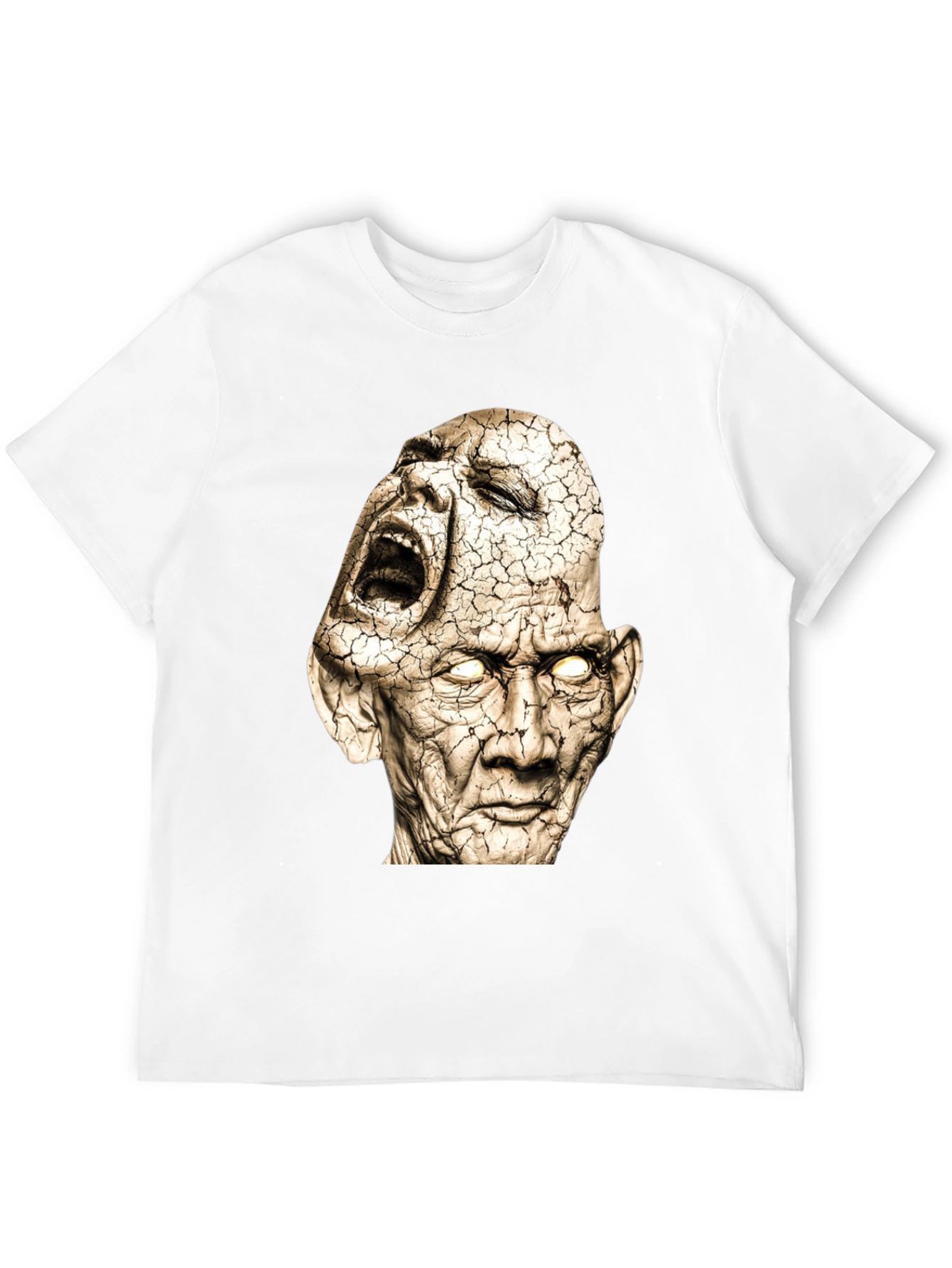 Distorted Faces Graphic Print Black T-Shirt
