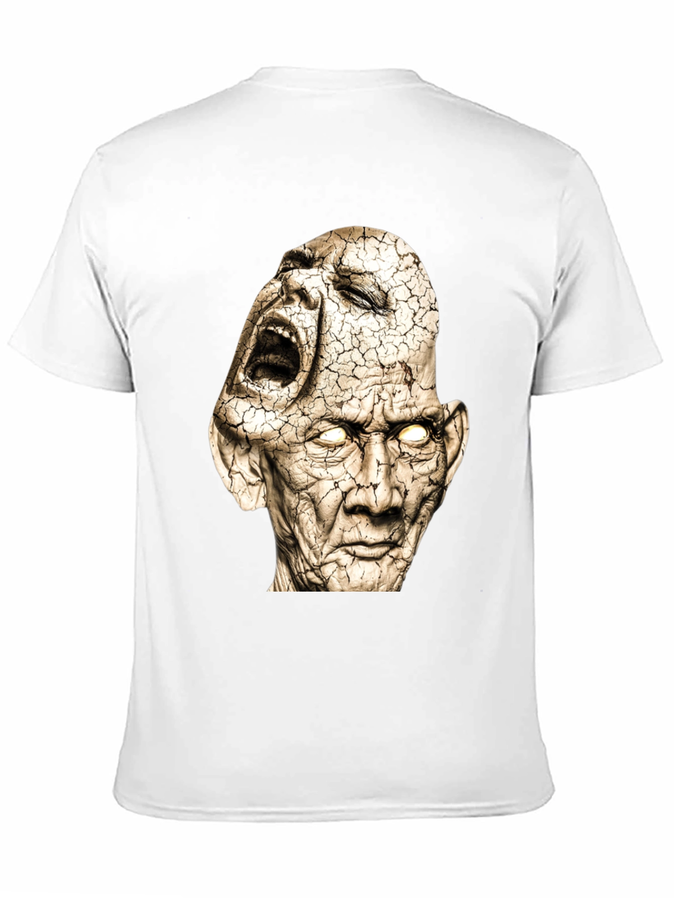 Distorted Faces Graphic Print Black T-Shirt