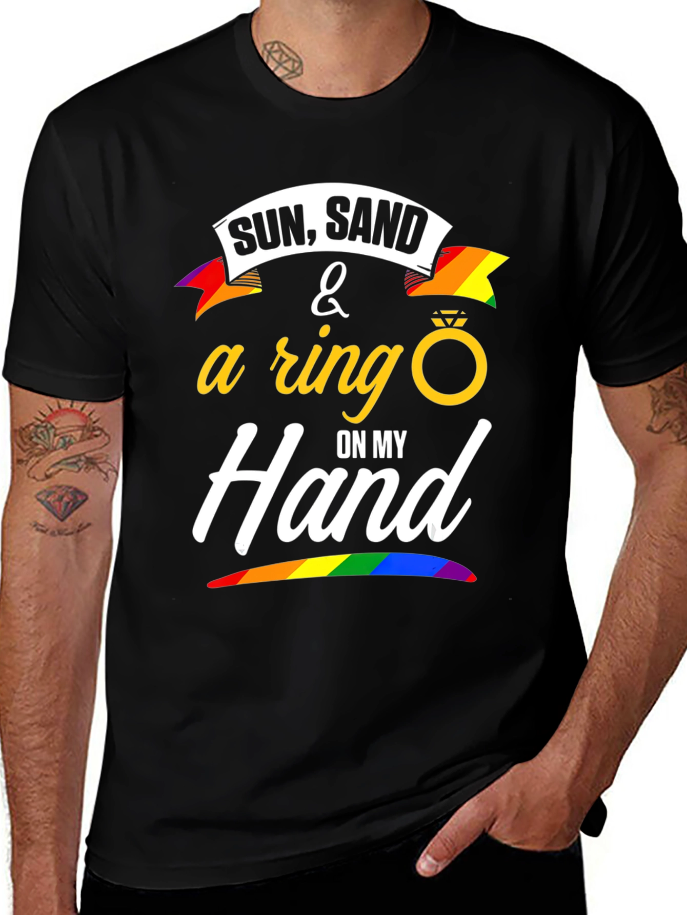 Sun Sand & A Ring T-Shirt - LGBTQ+ Pride
