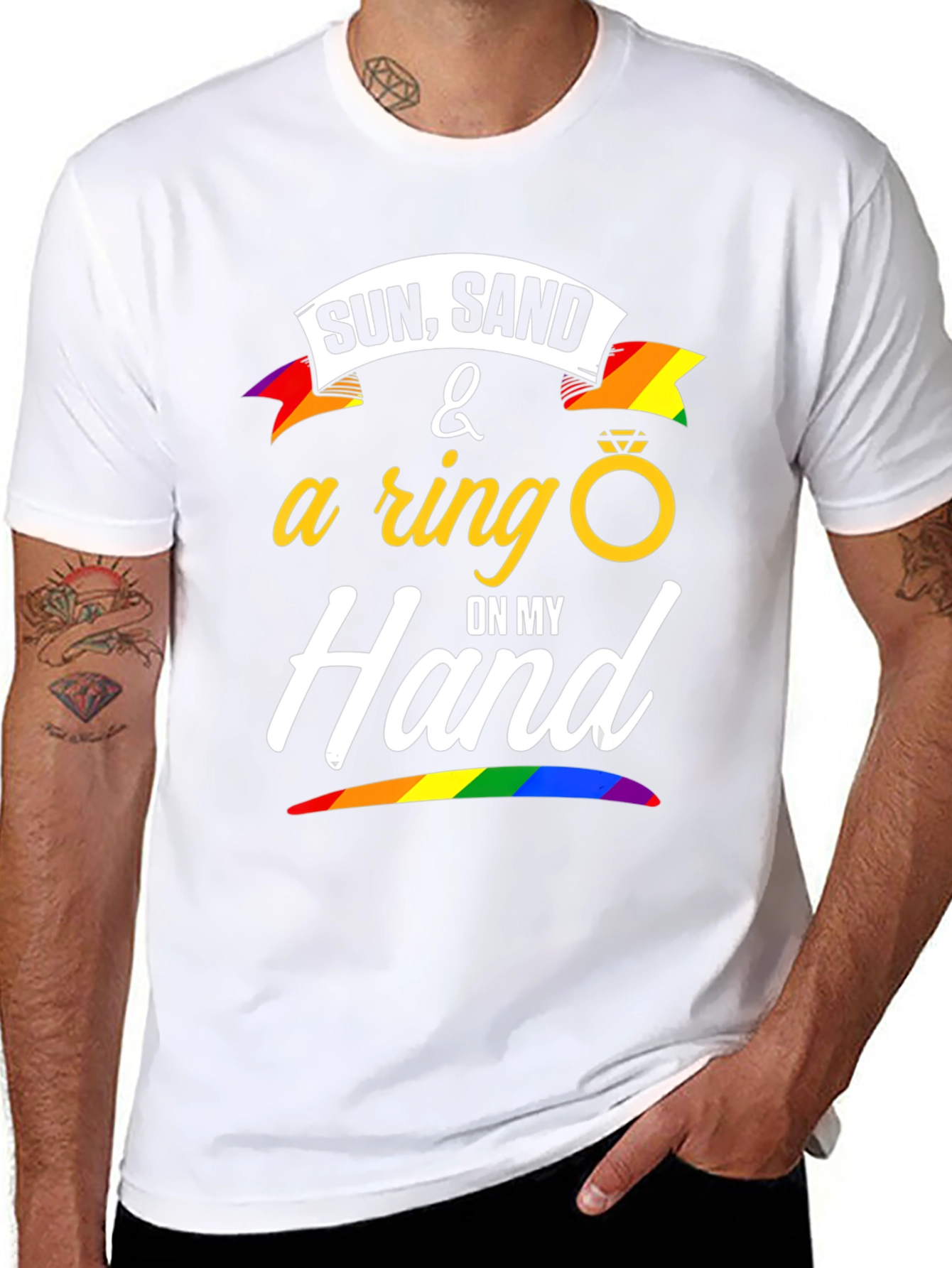 Sun Sand & A Ring T-Shirt - LGBTQ+ Pride