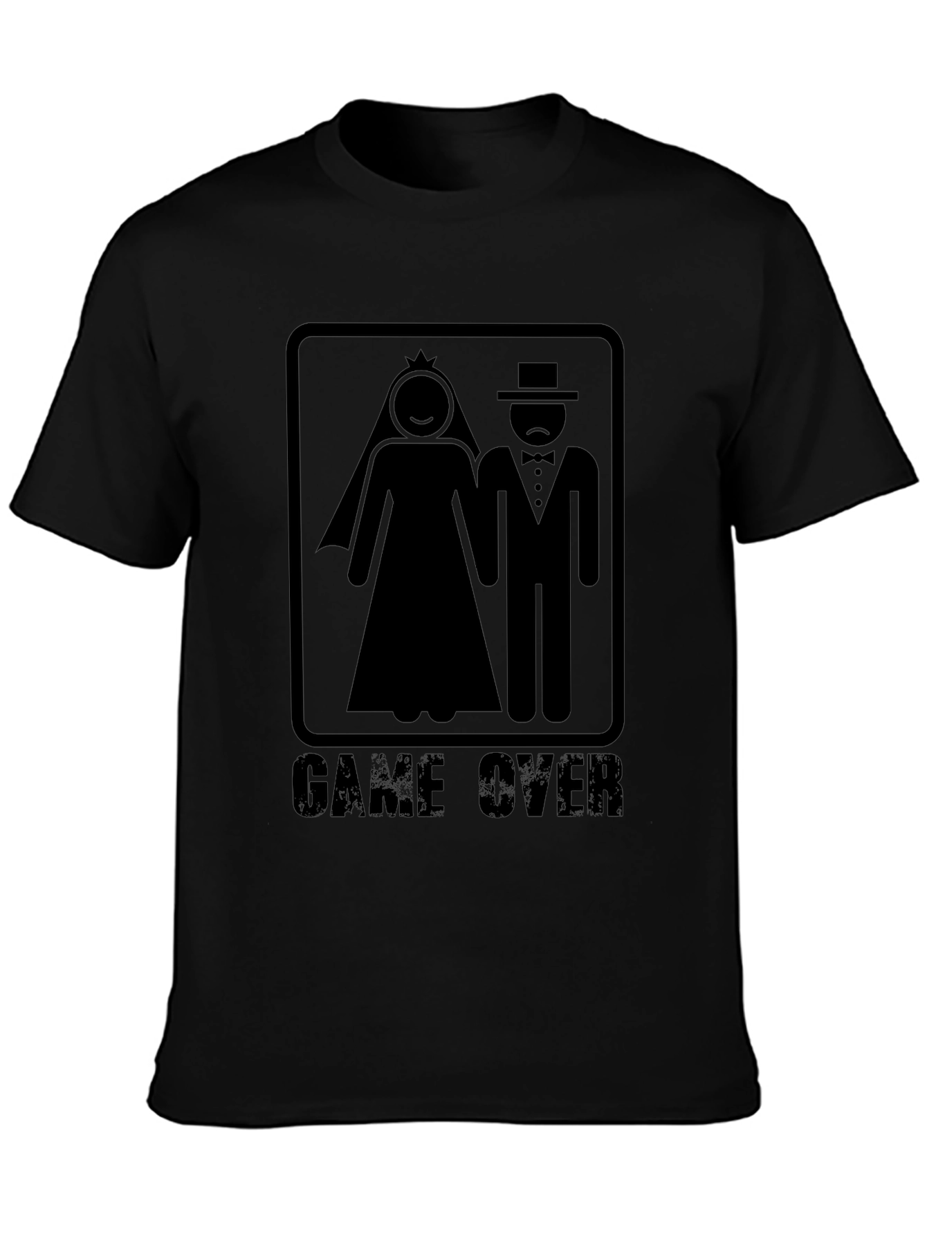 Game Over Wedding T-Shirt Groom Bride Black Graphic Tee