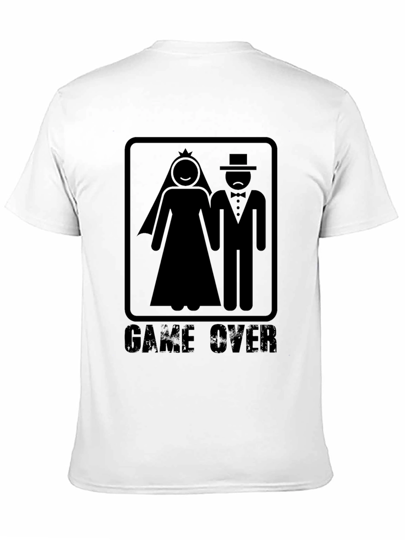 Game Over Wedding T-Shirt Groom Bride Black Graphic Tee