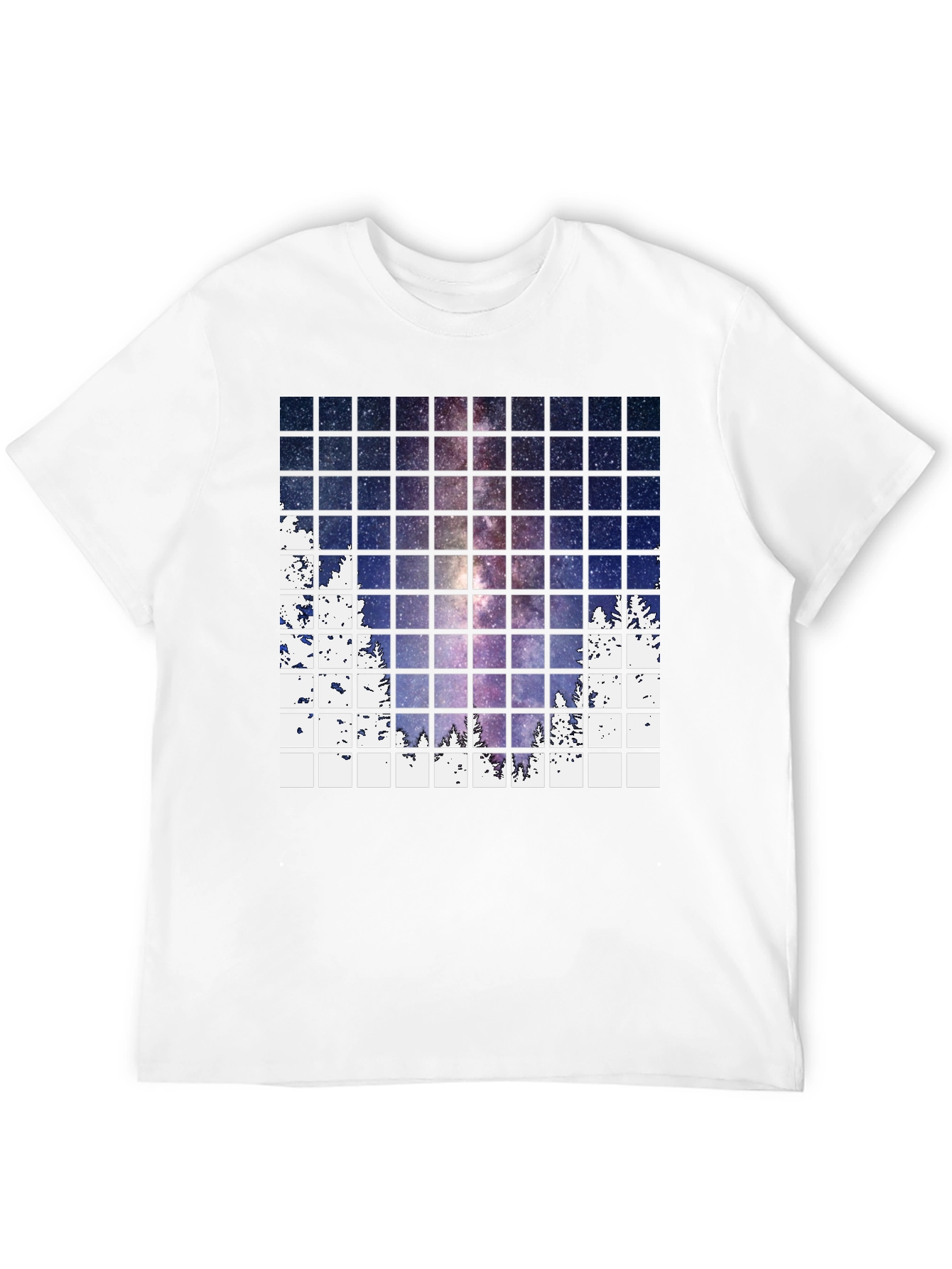 Galaxy Grid Mens Black T-Shirt