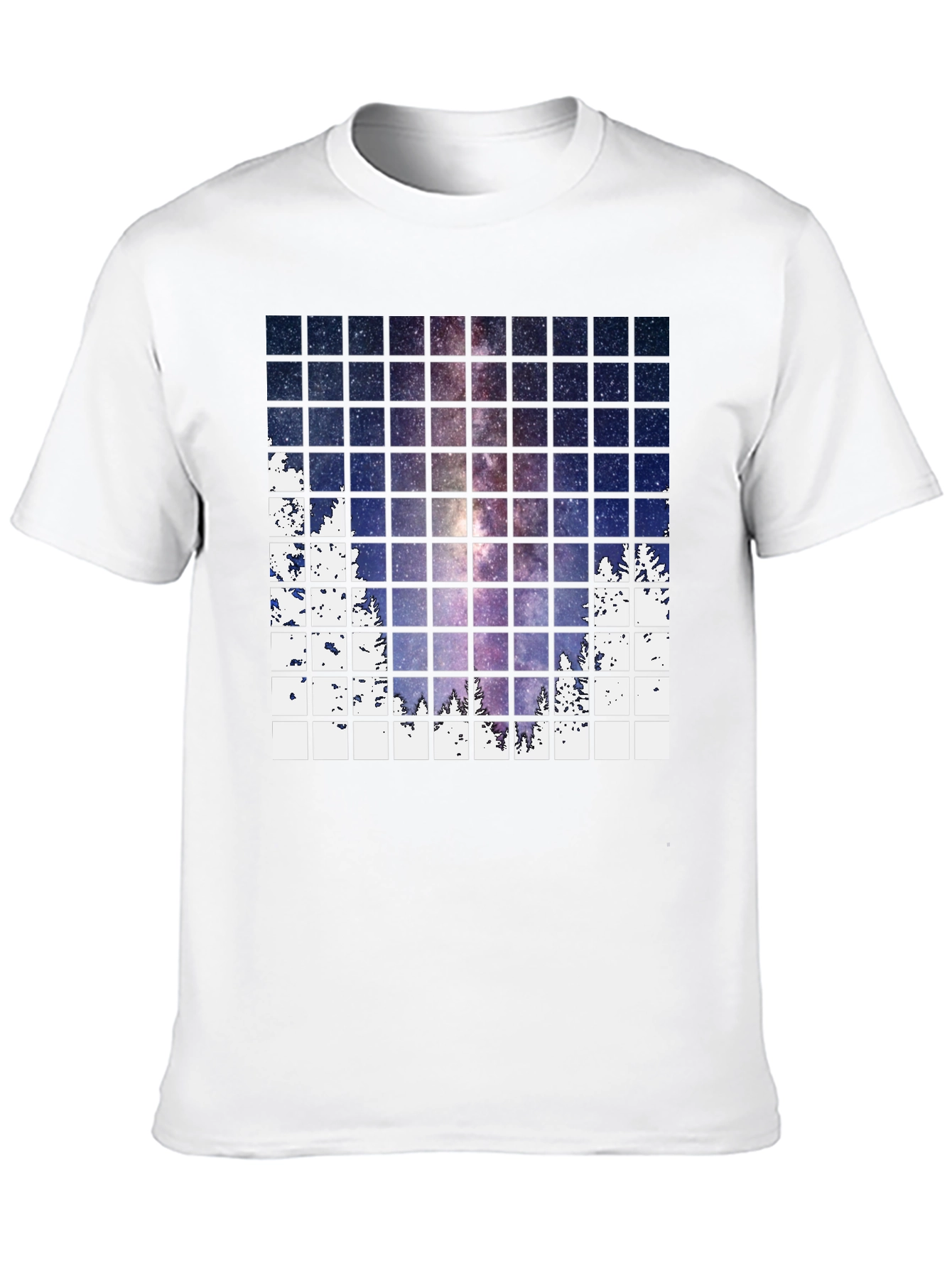 Galaxy Grid Mens Black T-Shirt