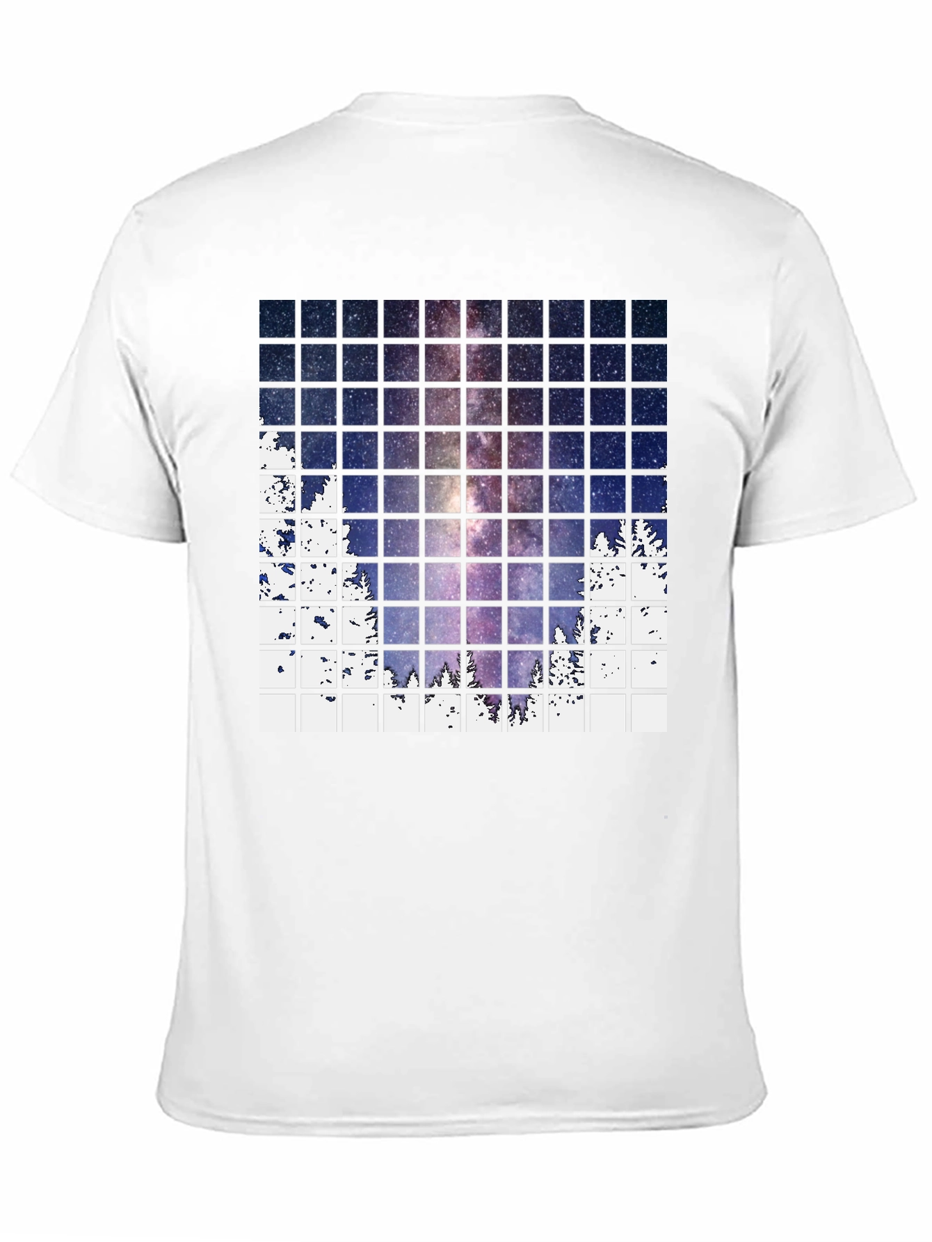 Galaxy Grid Mens Black T-Shirt