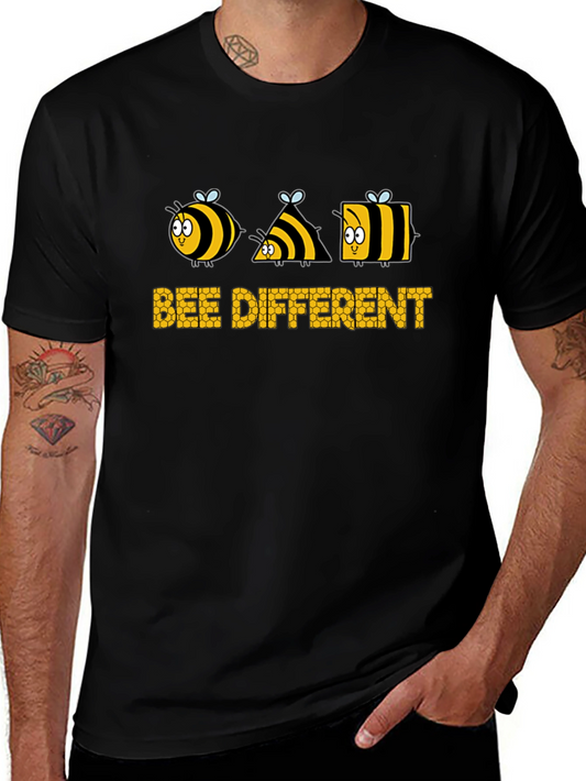 Bee Different Graphic Tee - Unique Honeycomb Design