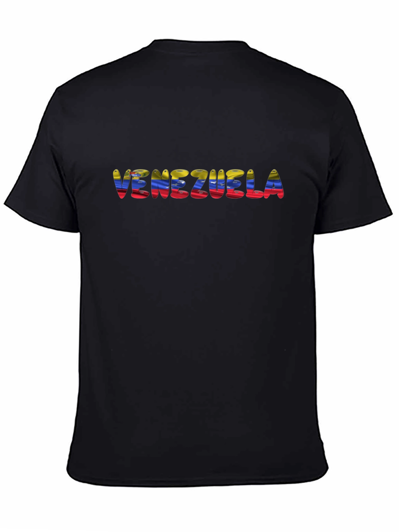 Venezuela Flag Word Art Black T-Shirt