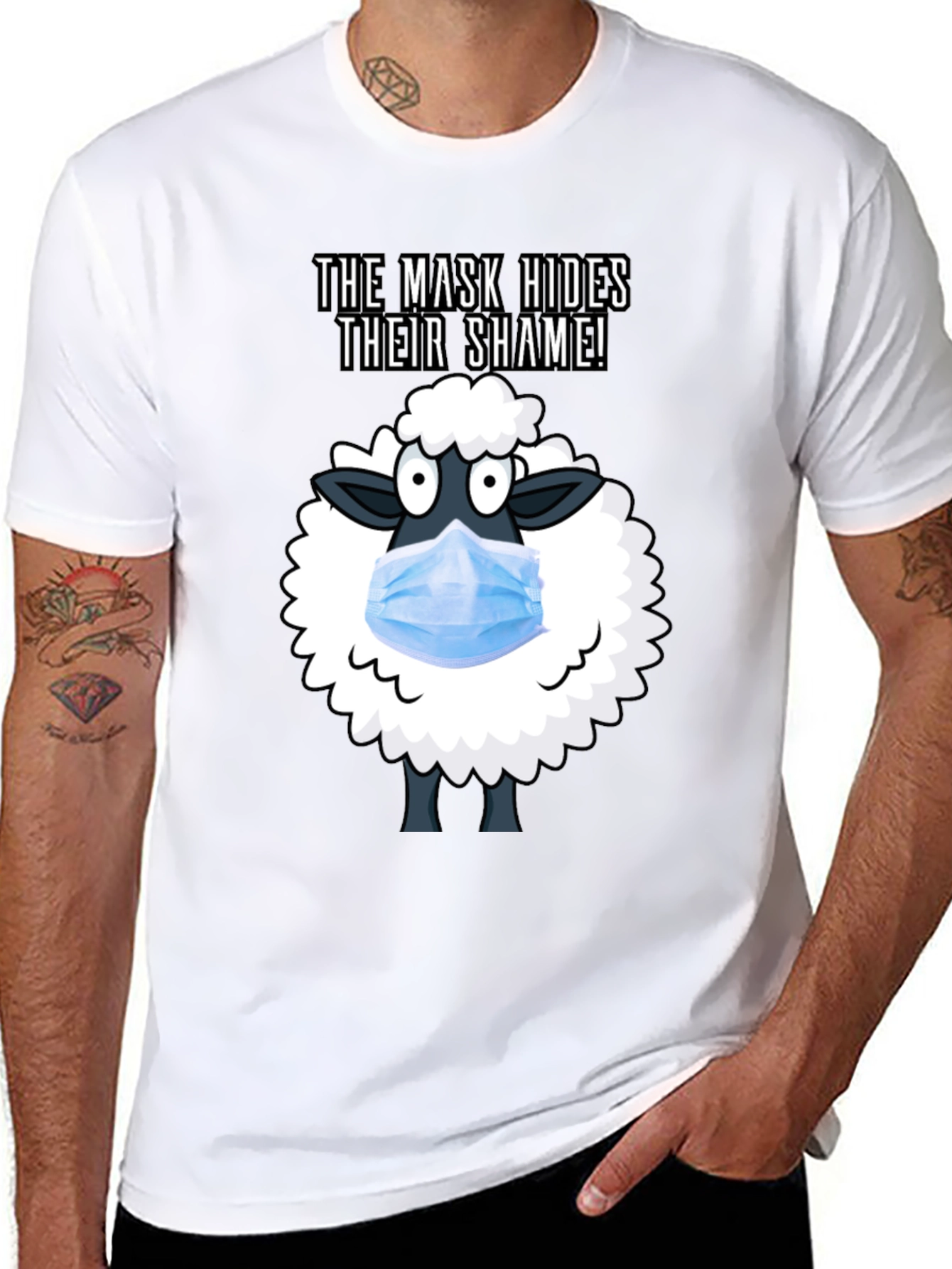 Mask Hides Shame Tee - Anti-Conformity Sheep T-Shirt
