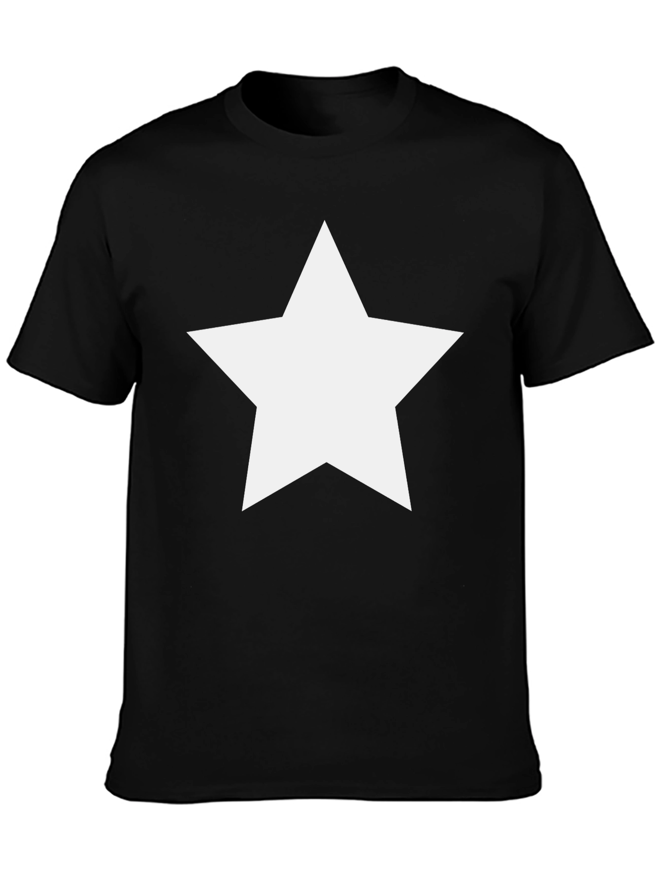 Classic Black Tee with White Star Graphic