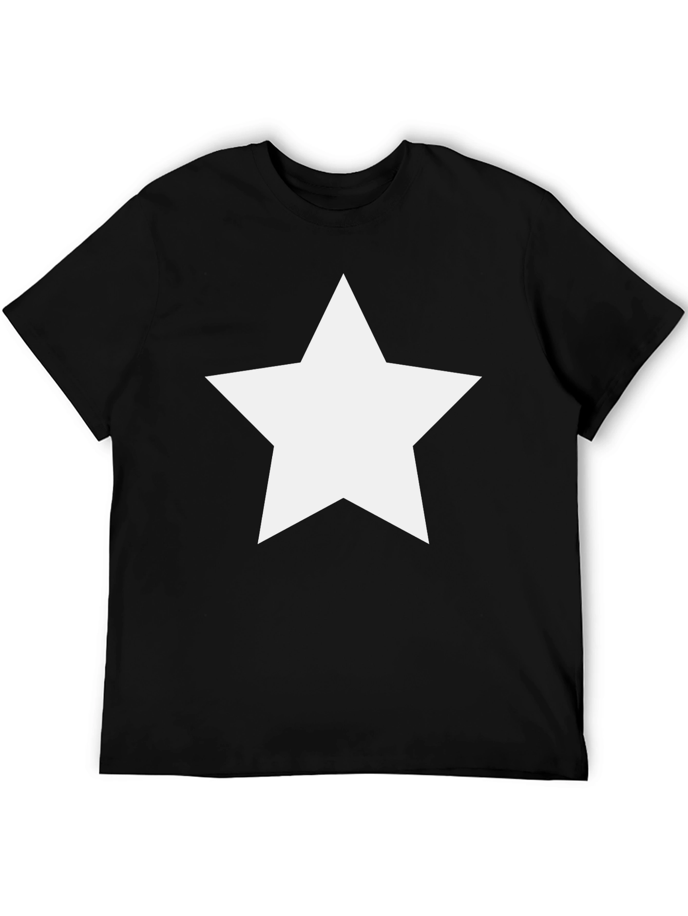 Classic Black Tee with White Star Graphic