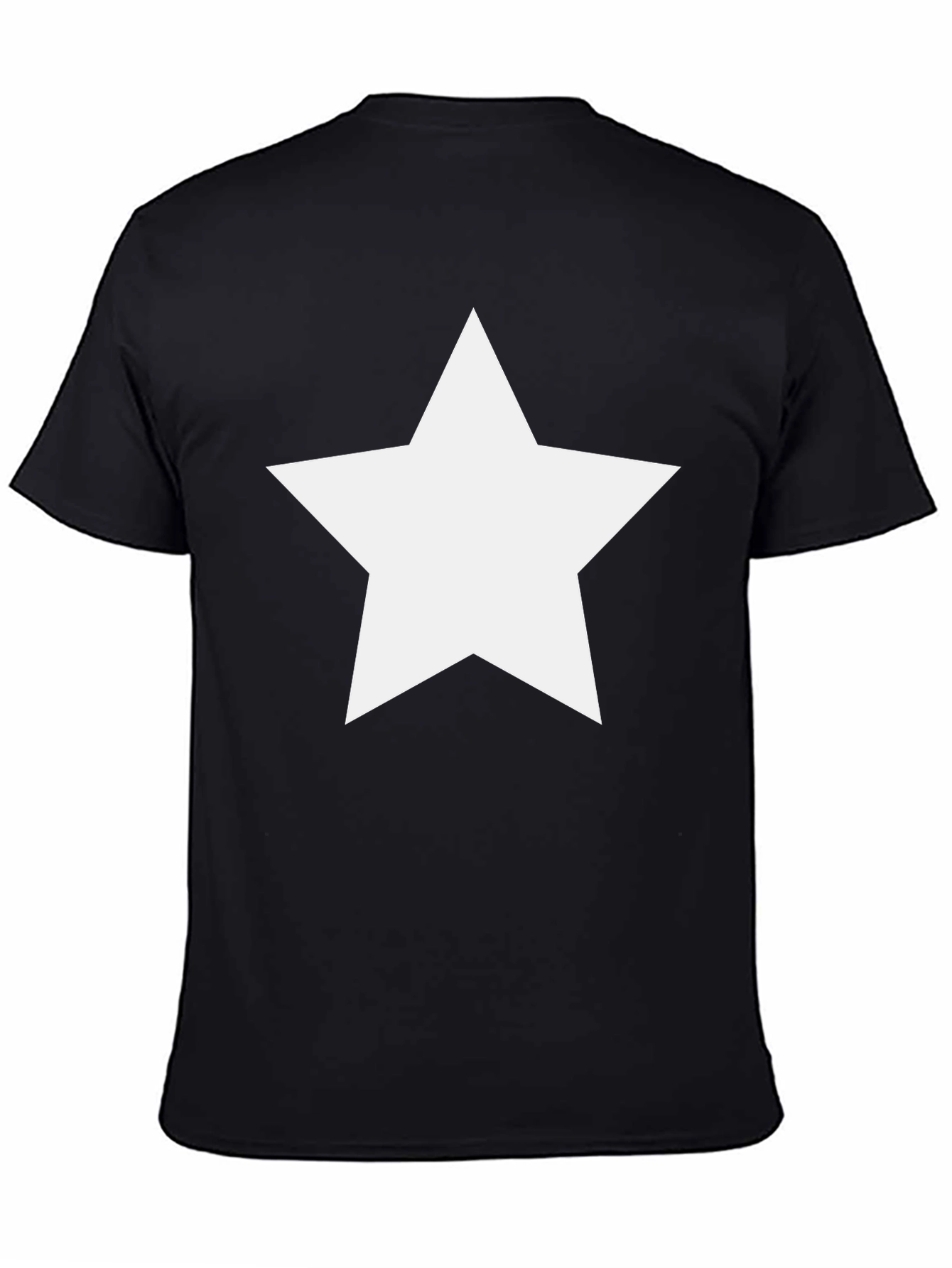 Classic Black Tee with White Star Graphic