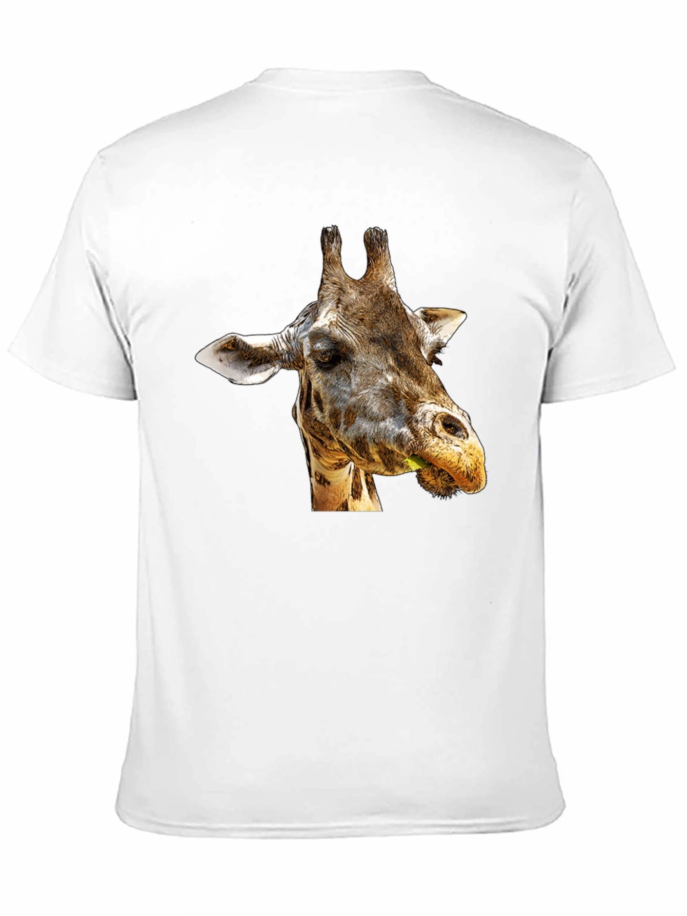 Giraffe Portrait Graphic Print Black T-Shirt