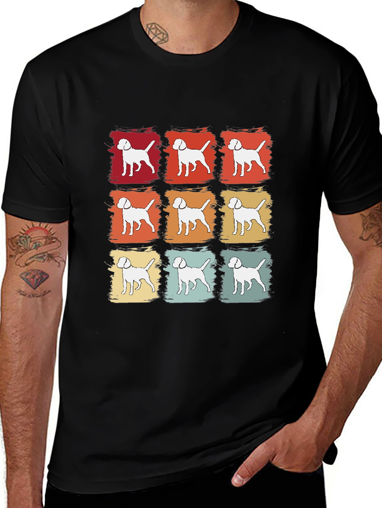 Retro Dog T-Shirt - Canine Pop Art Tee