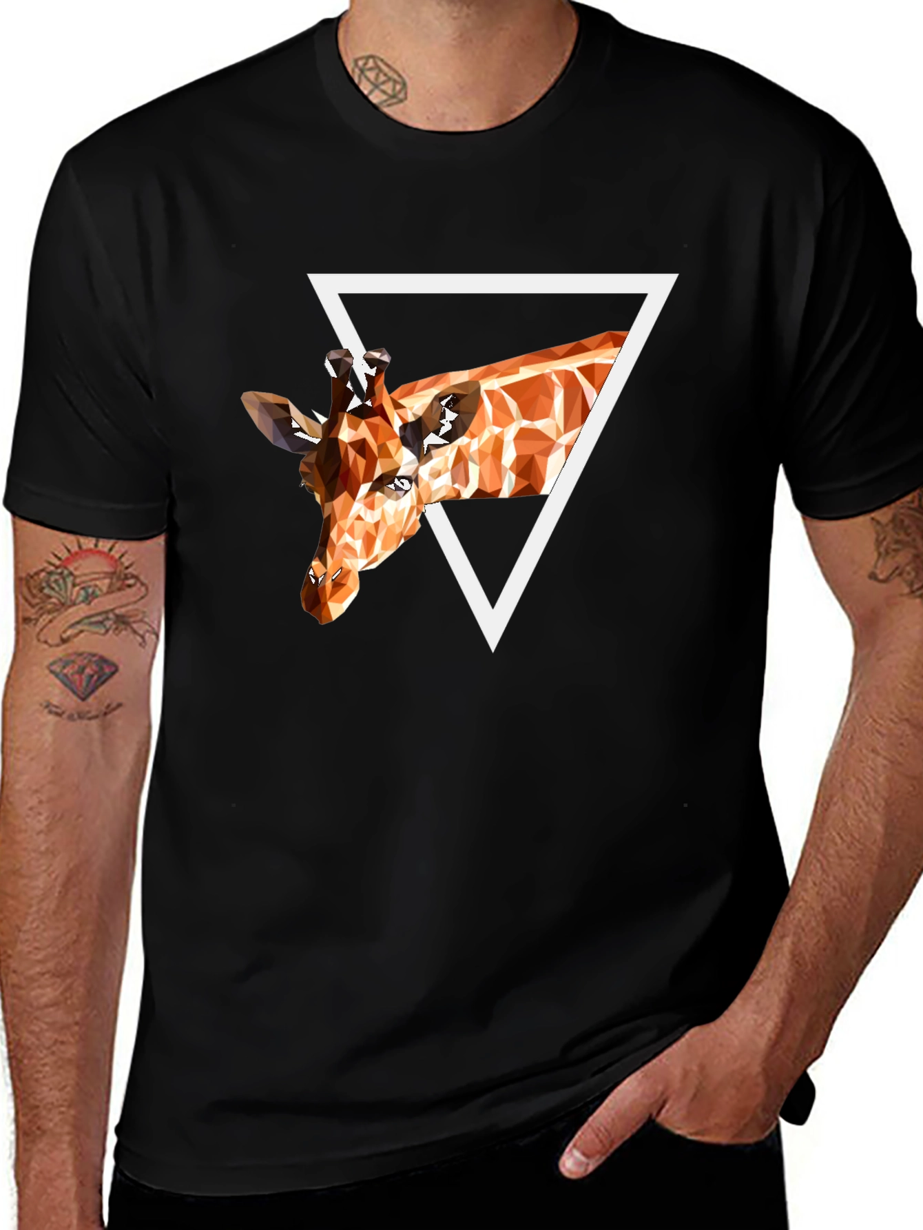 Geometric Giraffe T-Shirt - Unique Graphic Tee